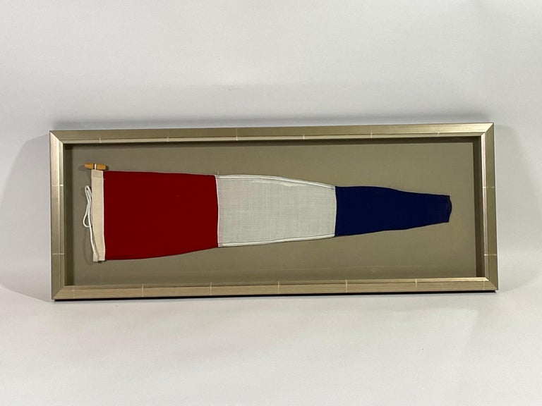 Vintage Nautical Signal Flag in Frame For Sale at 1stDibs