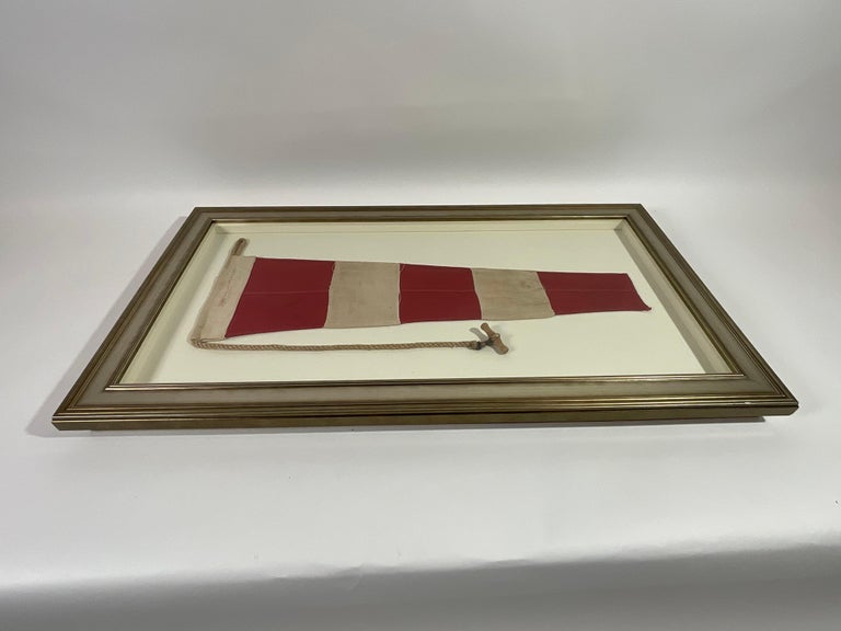 Vintage Nautical Signal Flag in Frame For Sale at 1stDibs