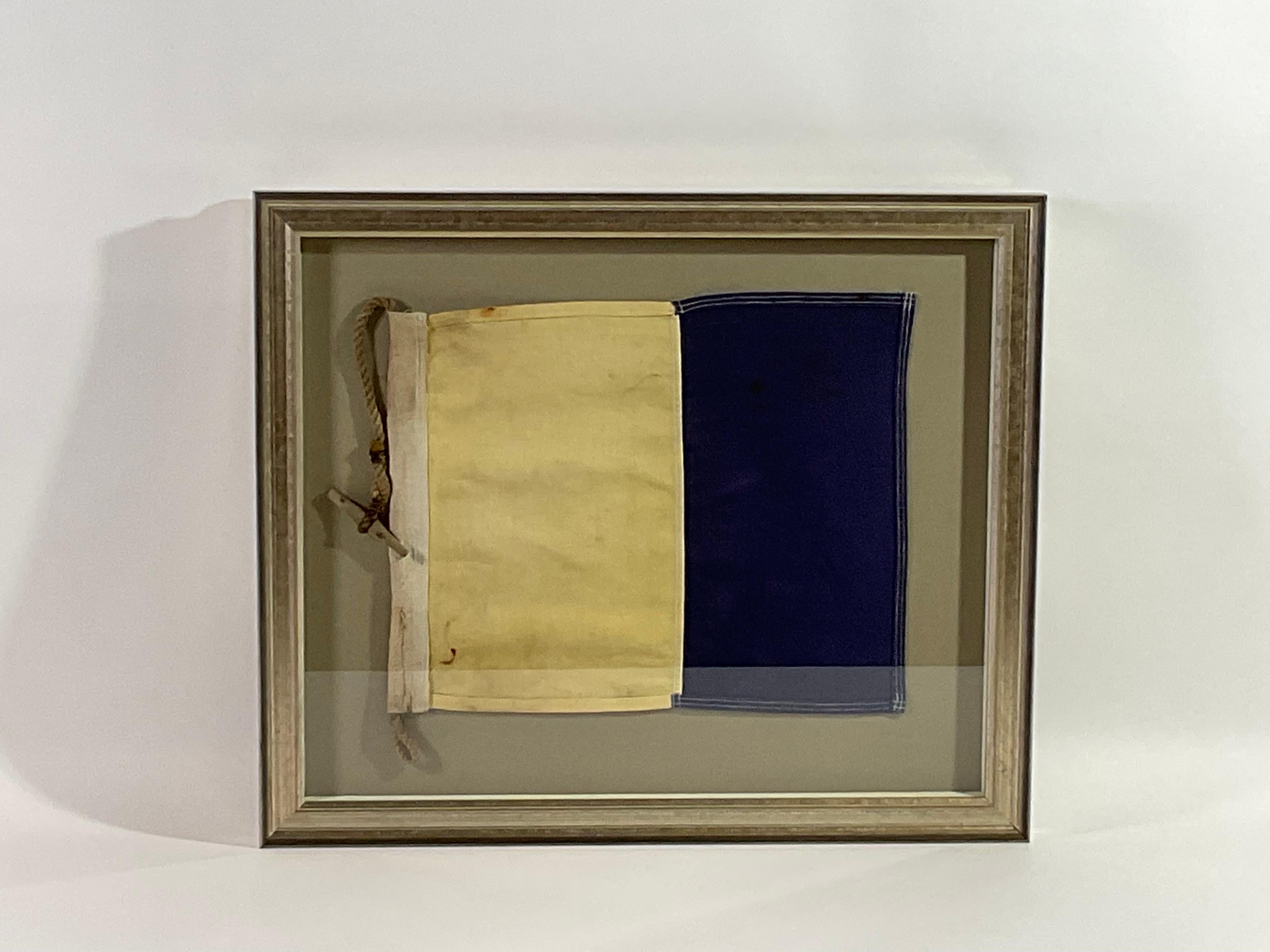 Mid-20th Century Vintage Nautical Signal Flag in Frame