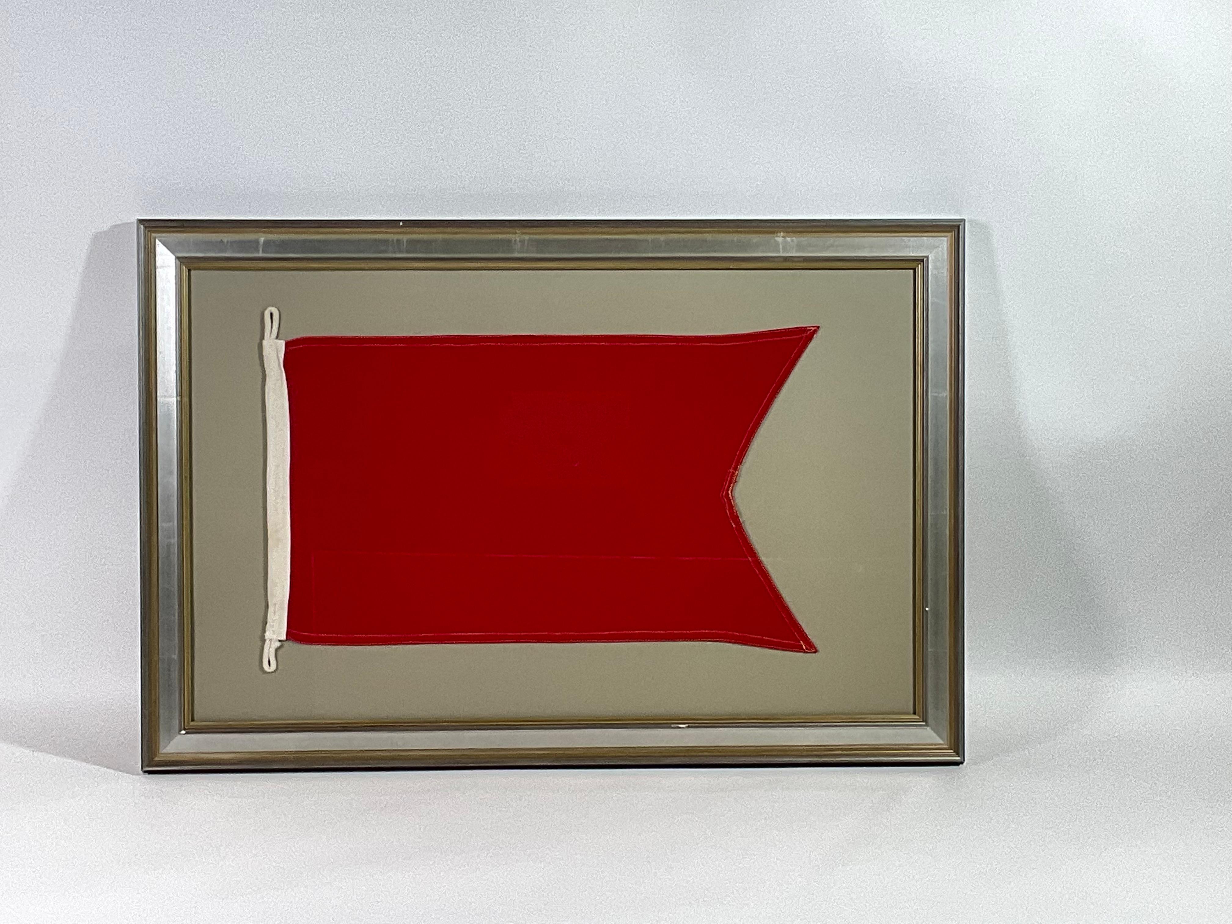 Late 20th Century Vintage Nautical Signal Flag in Frame For Sale