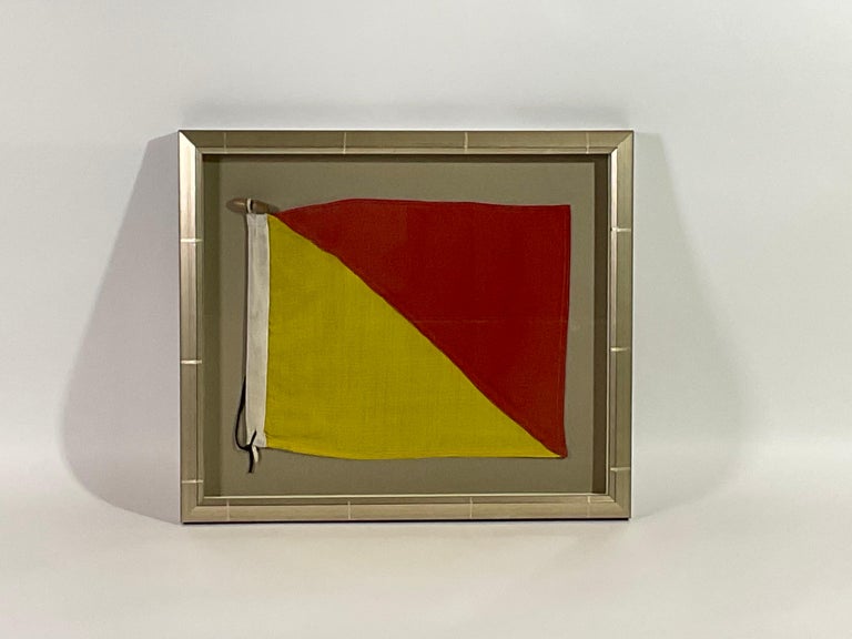 Vintage Nautical Signal Flag in Frame For Sale at 1stDibs