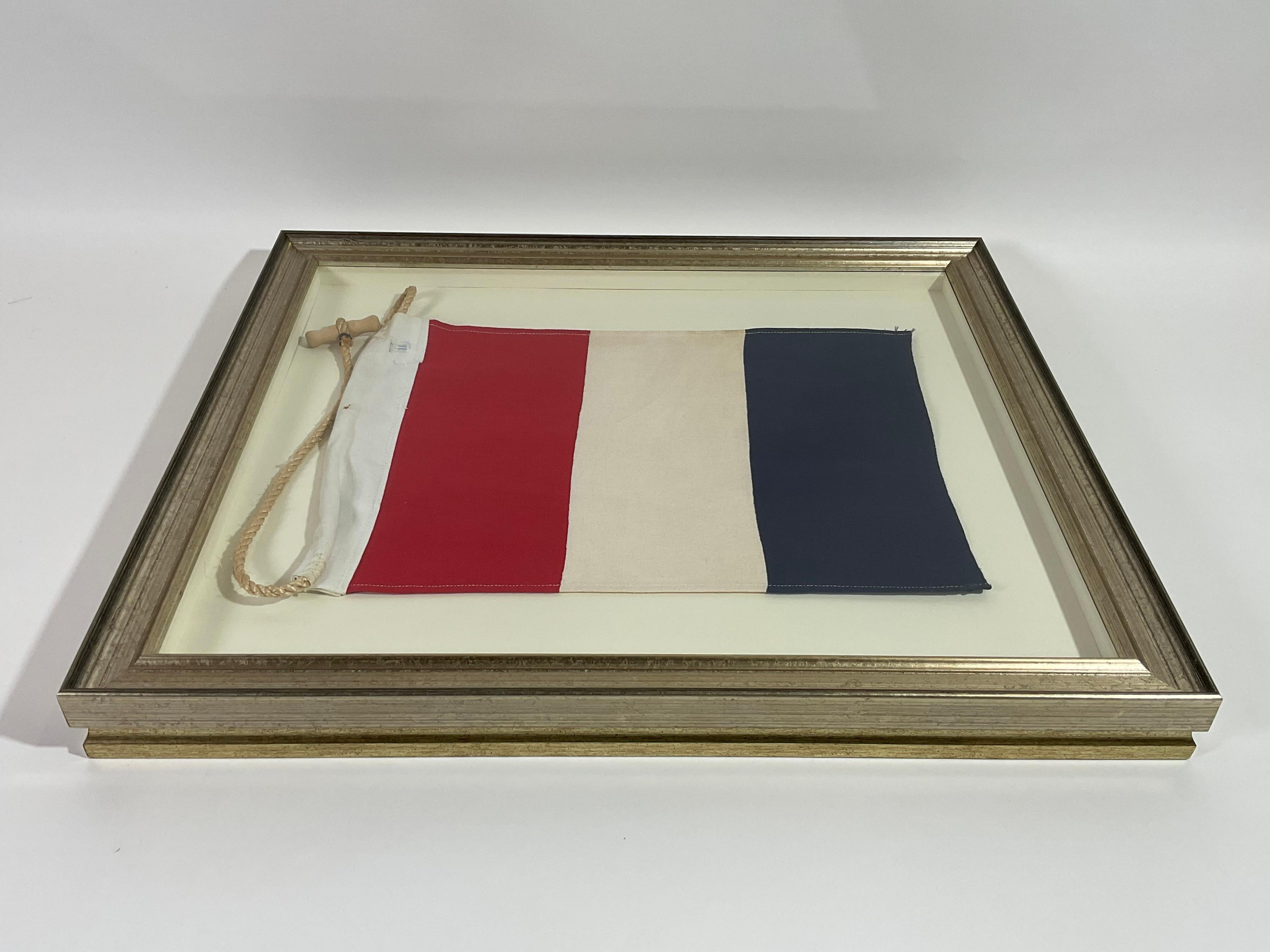 Cotton Vintage Nautical Signal Flag in Frame