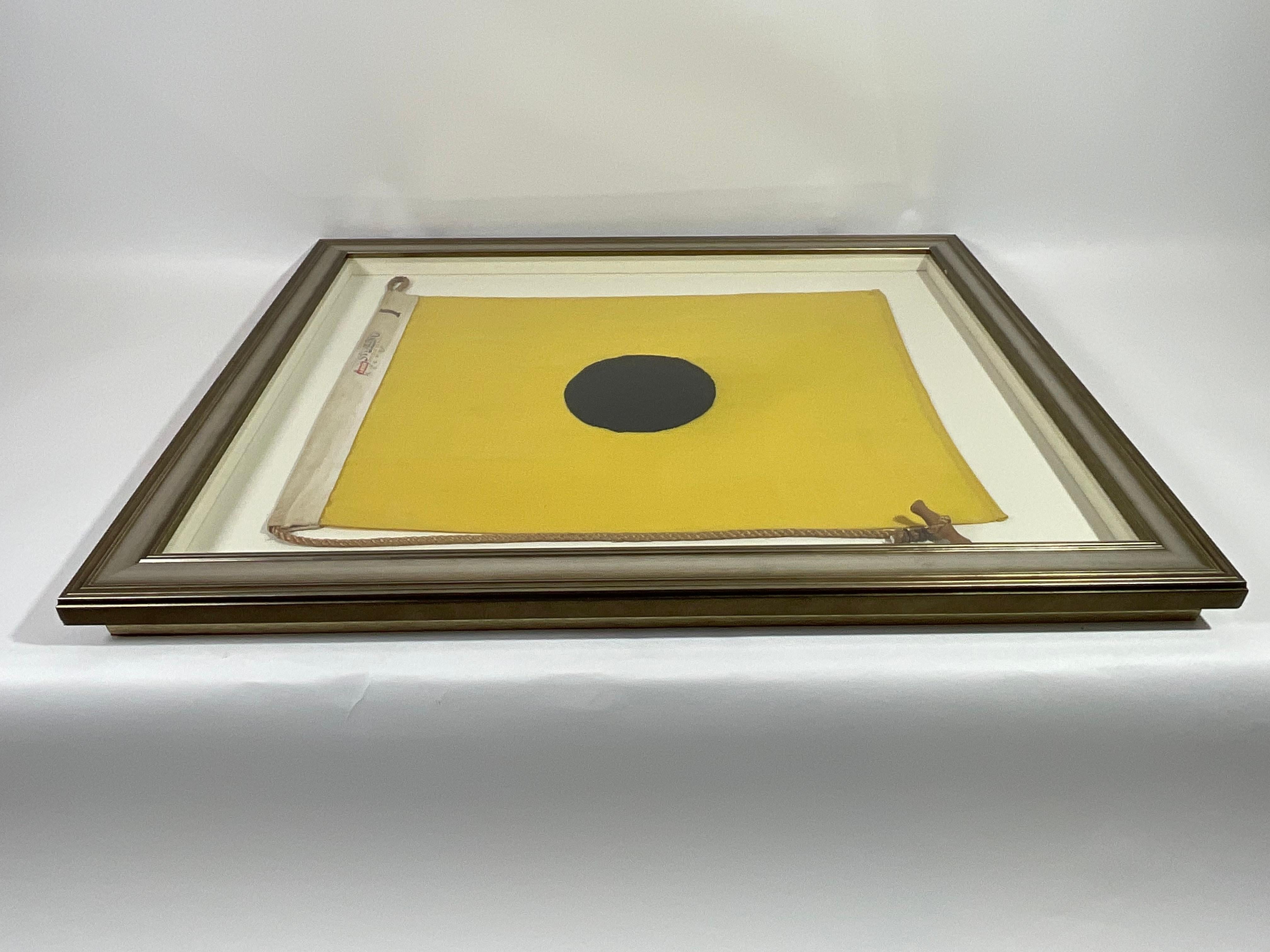 North American Vintage Nautical Signal Flag in Frame For Sale