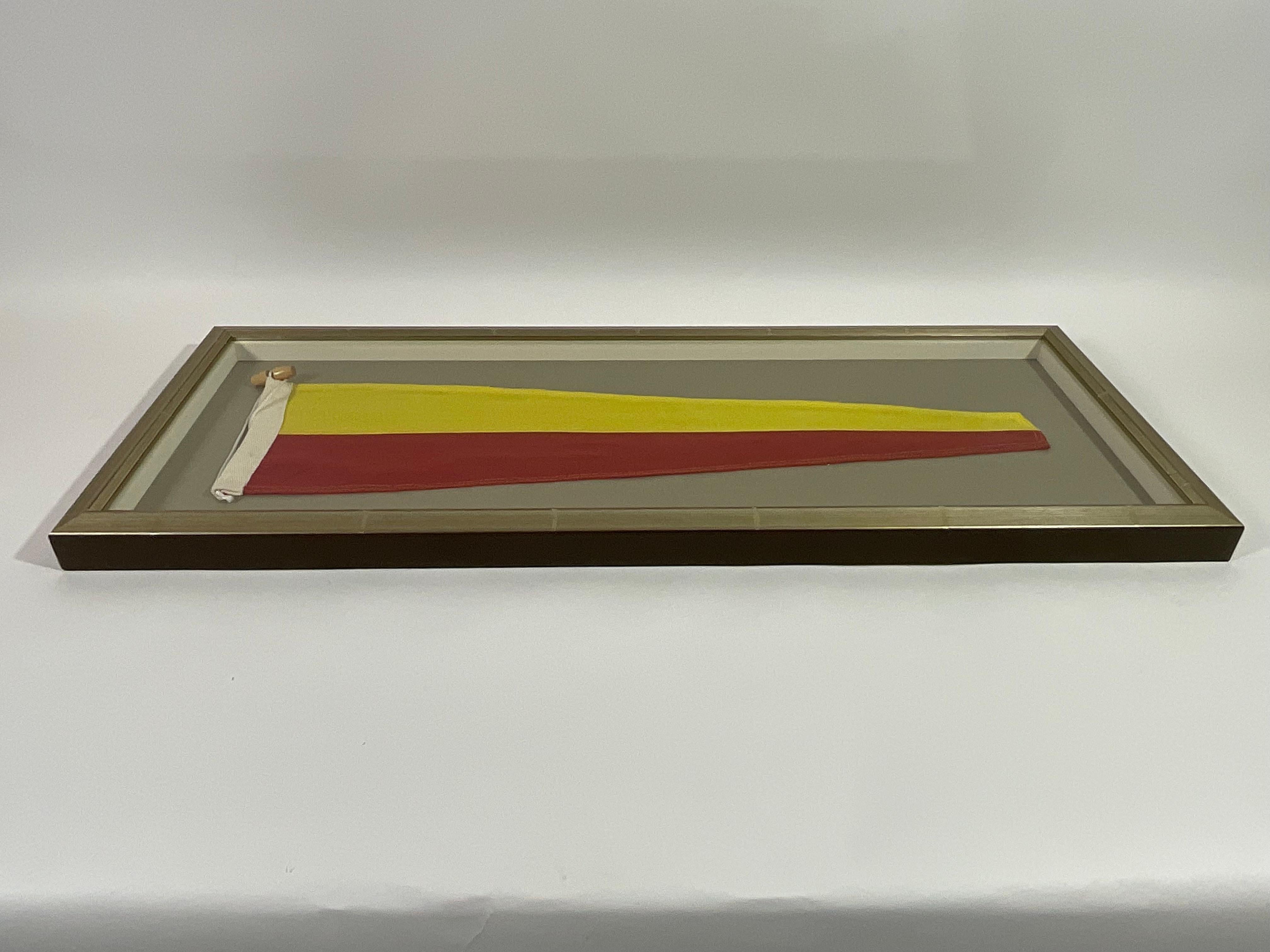 Cotton Vintage Nautical Signal Flag in Frame For Sale