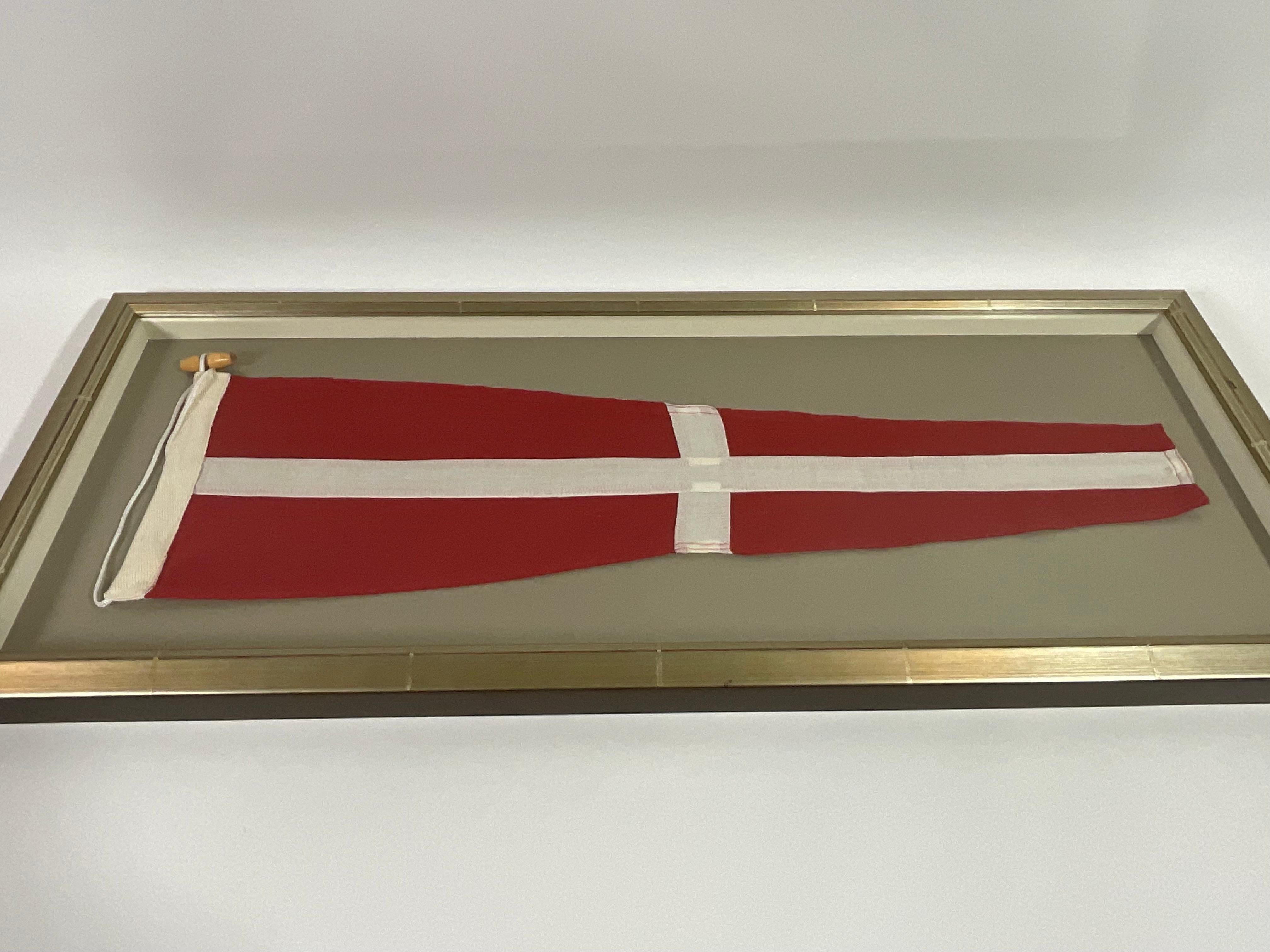 Vintage Nautical Signal Flag in Frame For Sale 1