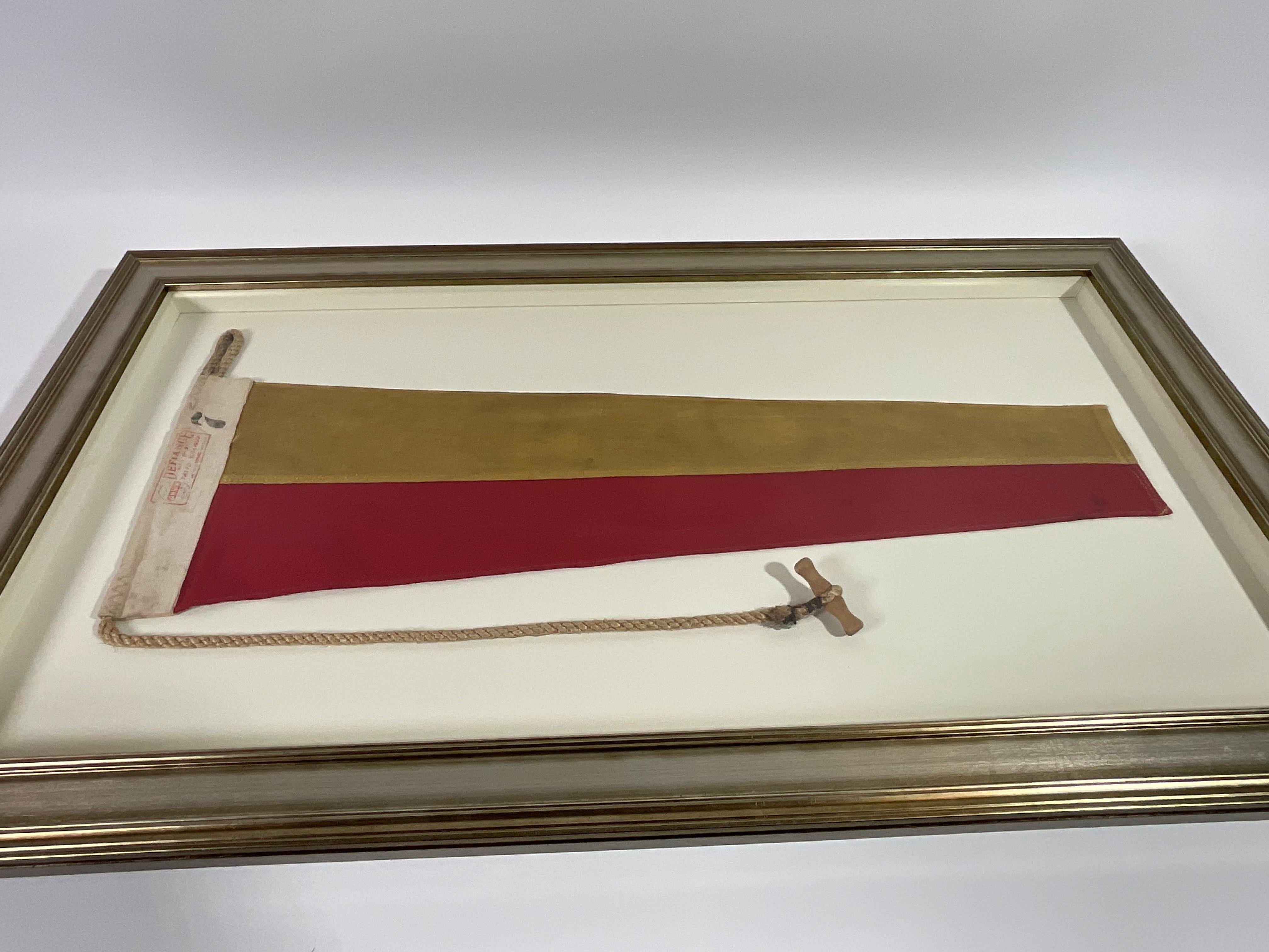 Vintage Nautical Signal Flag in Frame For Sale 1