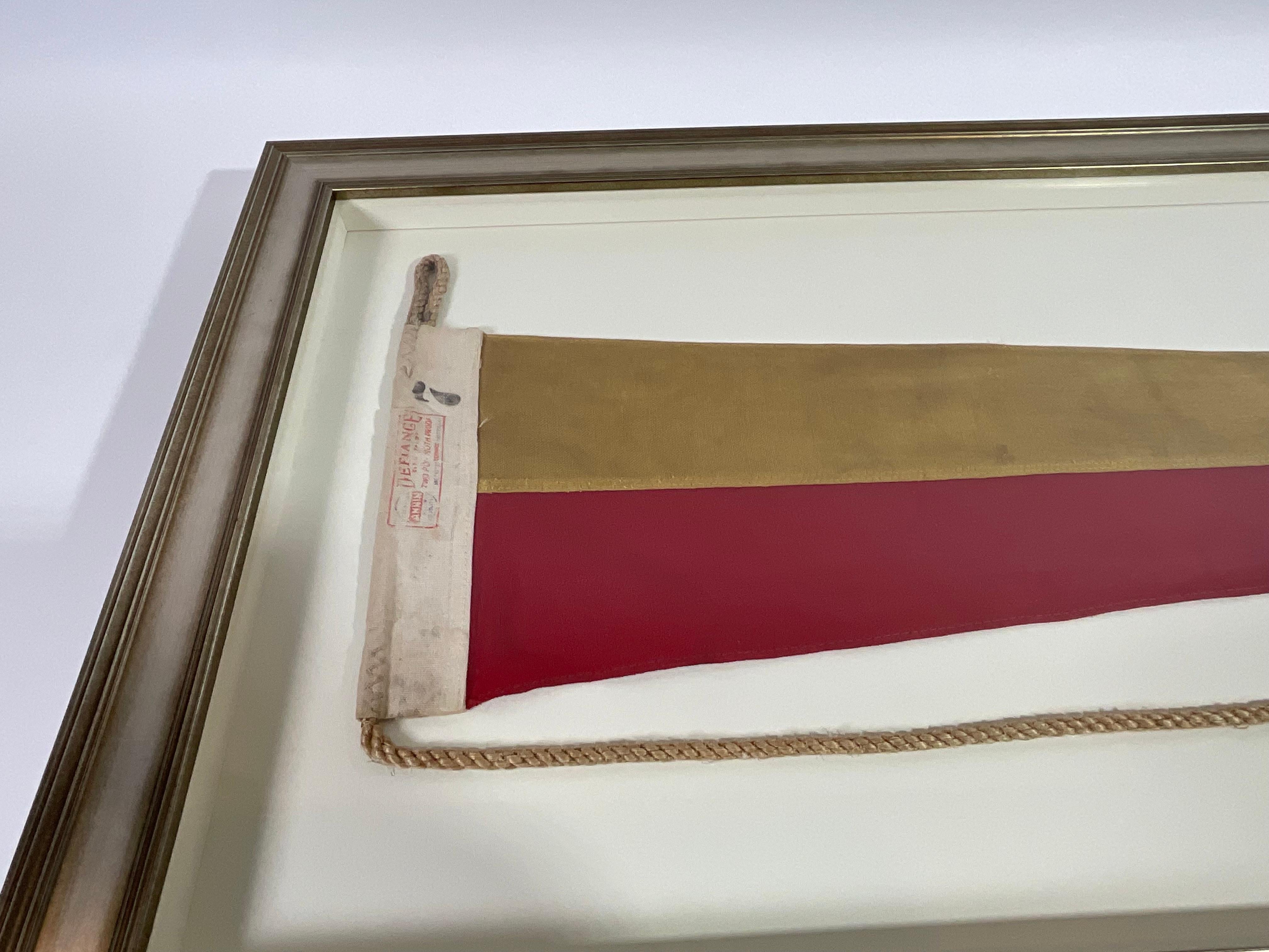 Vintage Nautical Signal Flag in Frame For Sale 2