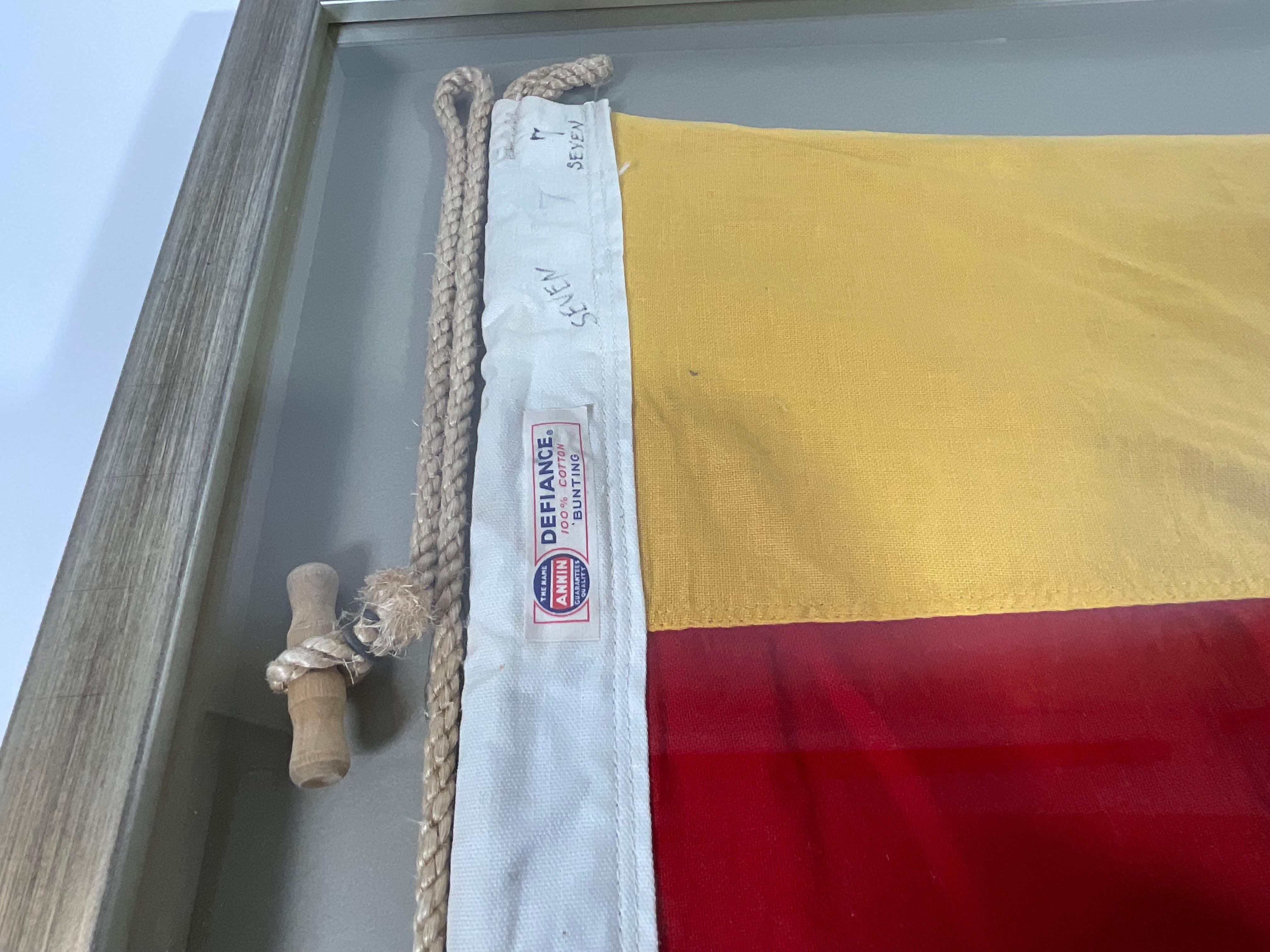 Cotton Vintage Nautical Signal Flag in Frame For Sale