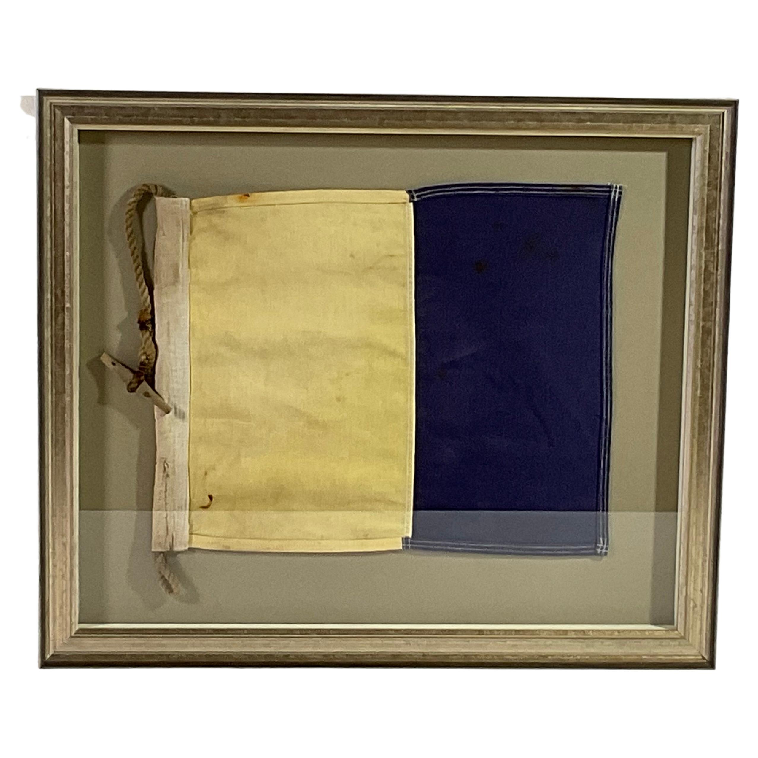 Vintage Nautical Signal Flag in Frame