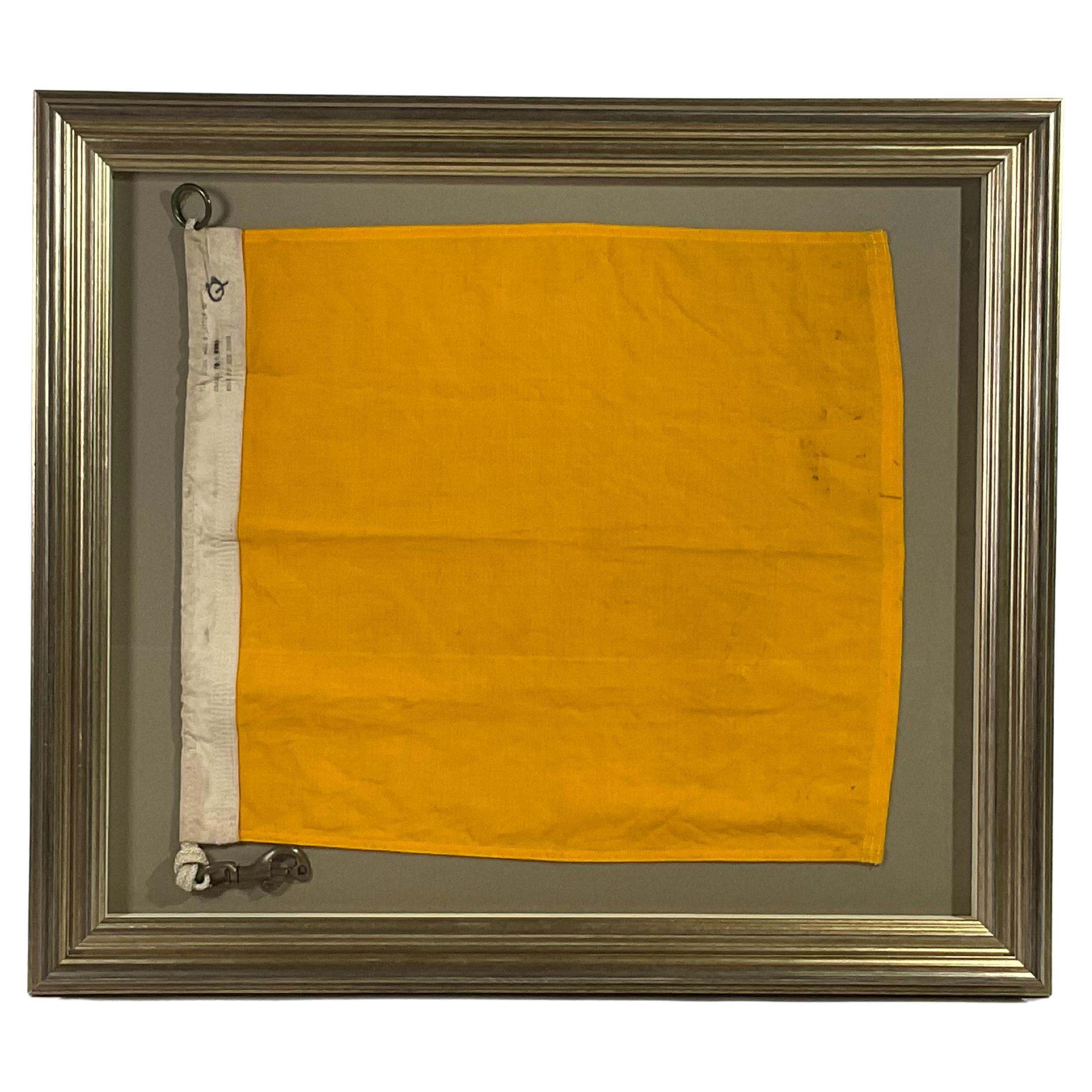 Vintage Nautical Signal Flag in Frame For Sale