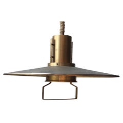 Vintage Nautical Suspension Ceiling Lamp in Brass by Vitrika, 1960s