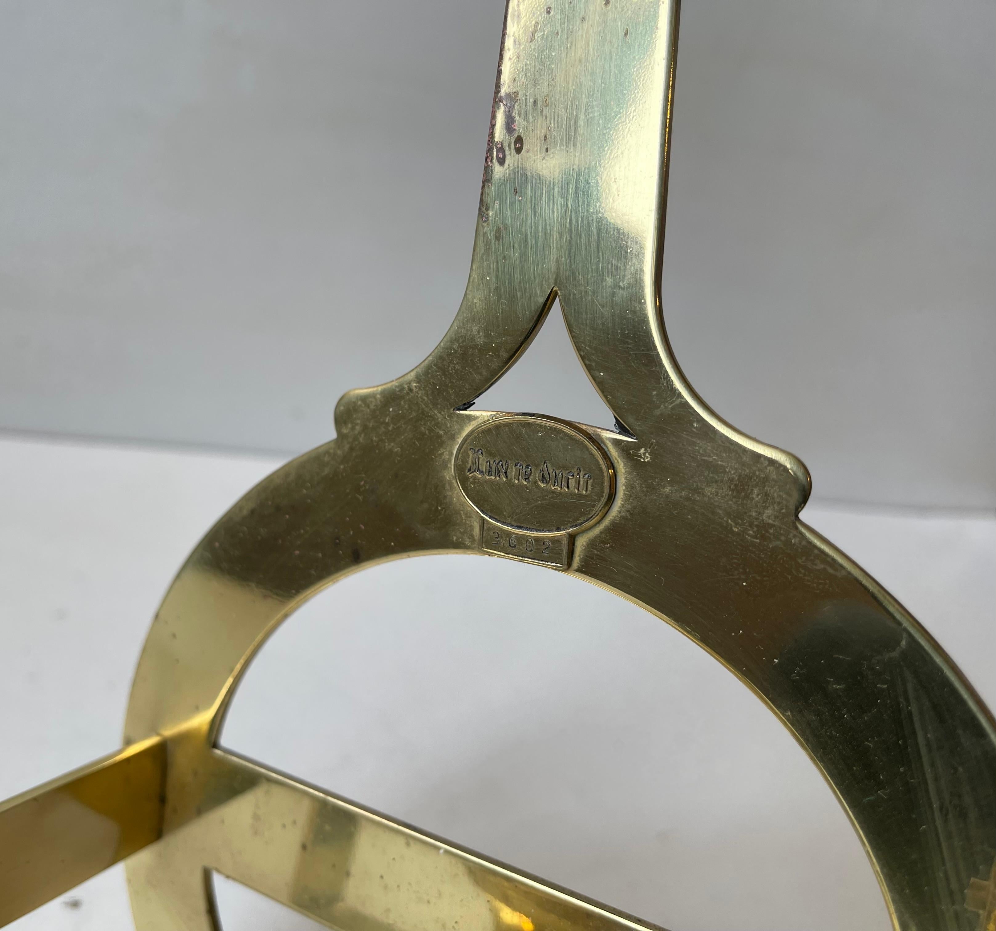 Nautische Wand Hung Öllampe aus Messing von G. V. Harnish, Dänemark, Vintage im Angebot 1