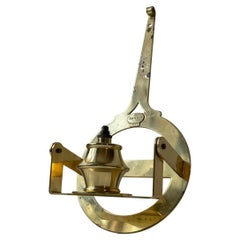 Vintage Nautical Wall Hung Oil Lamp in Brass by G. V. Harnish Denmark