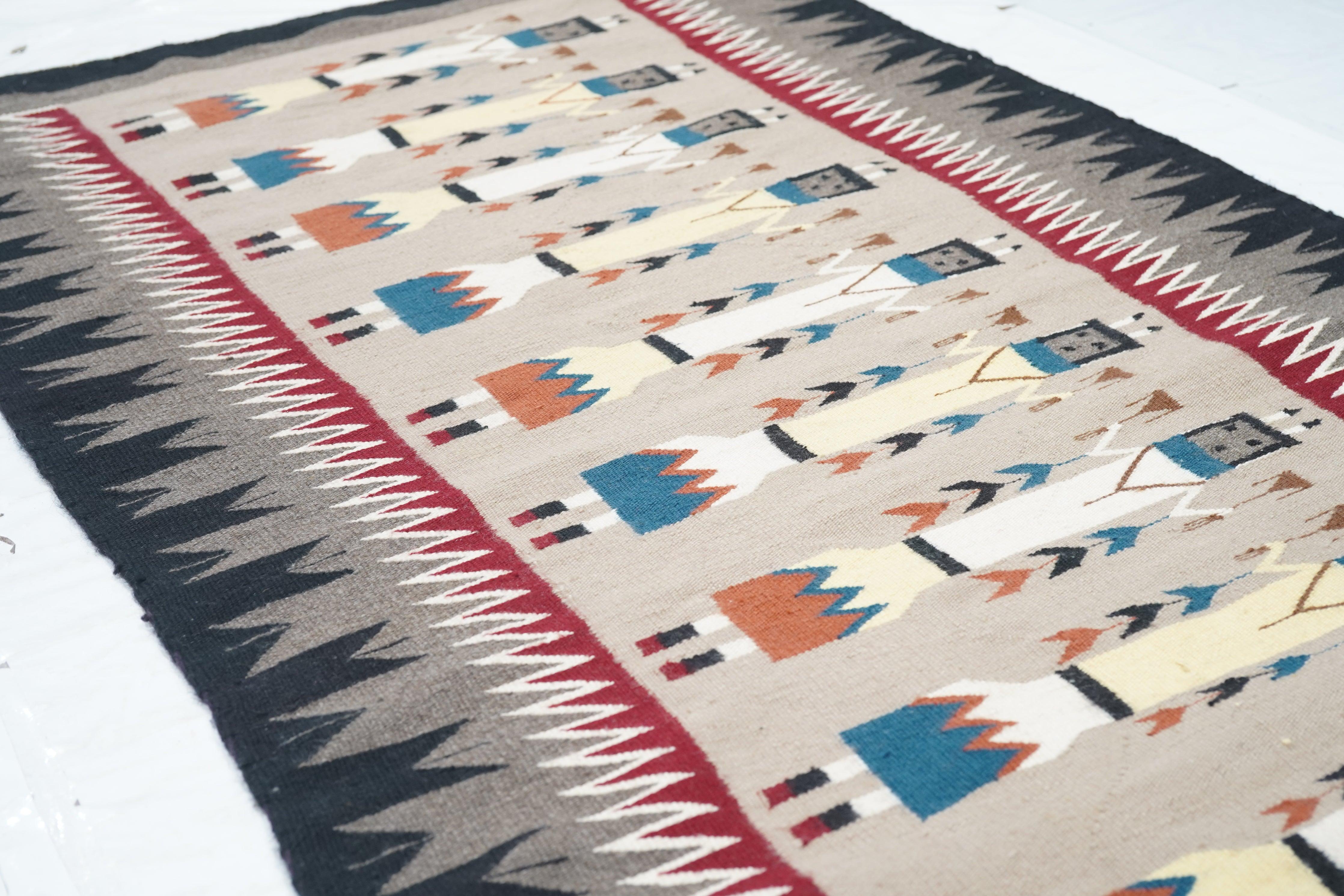 Navaho-Teppich 3'2'' x 5'8'' im Vintage-Stil im Angebot 1
