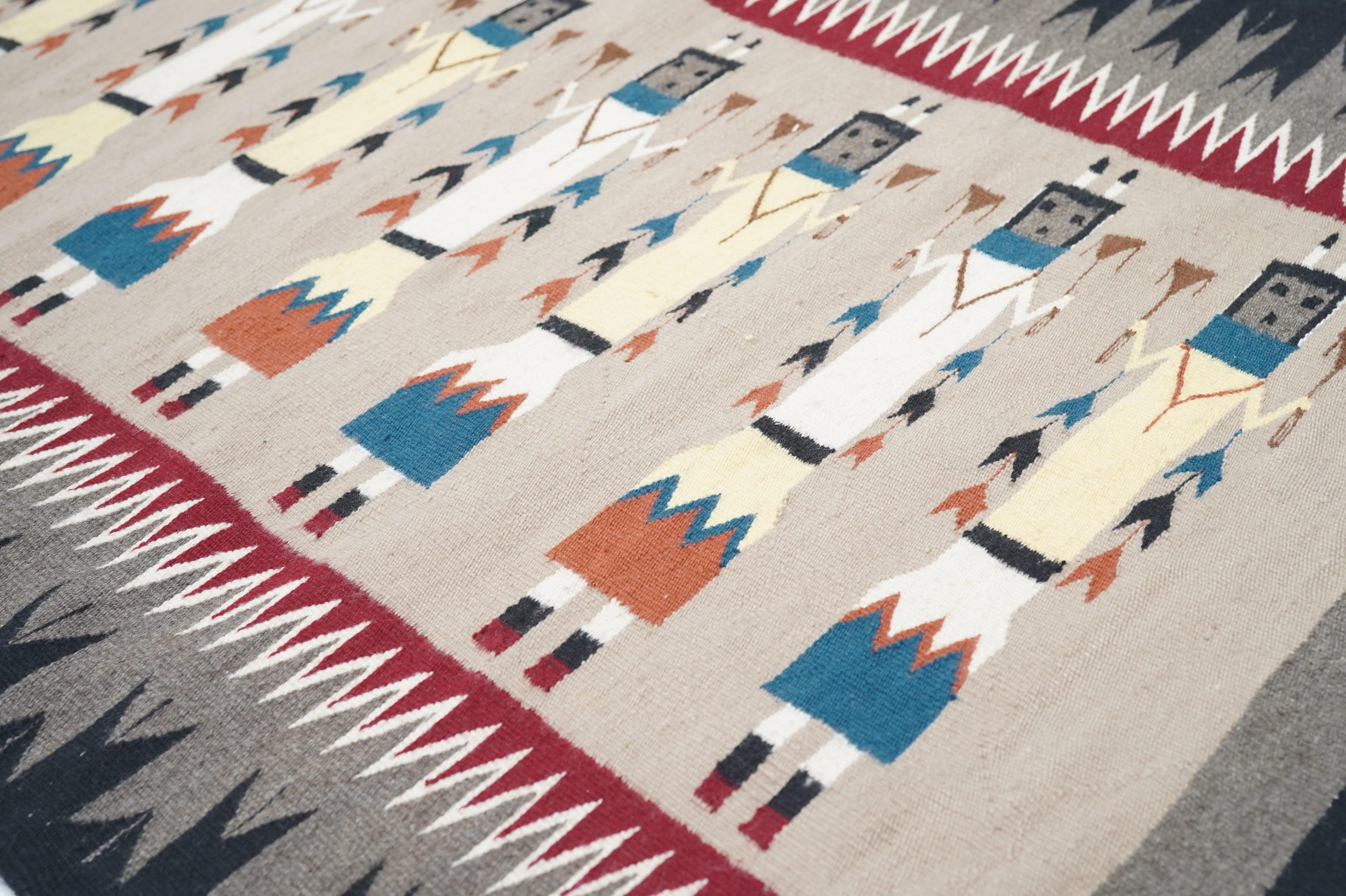 Navaho-Teppich 3'2'' x 5'8'' im Vintage-Stil im Angebot 2