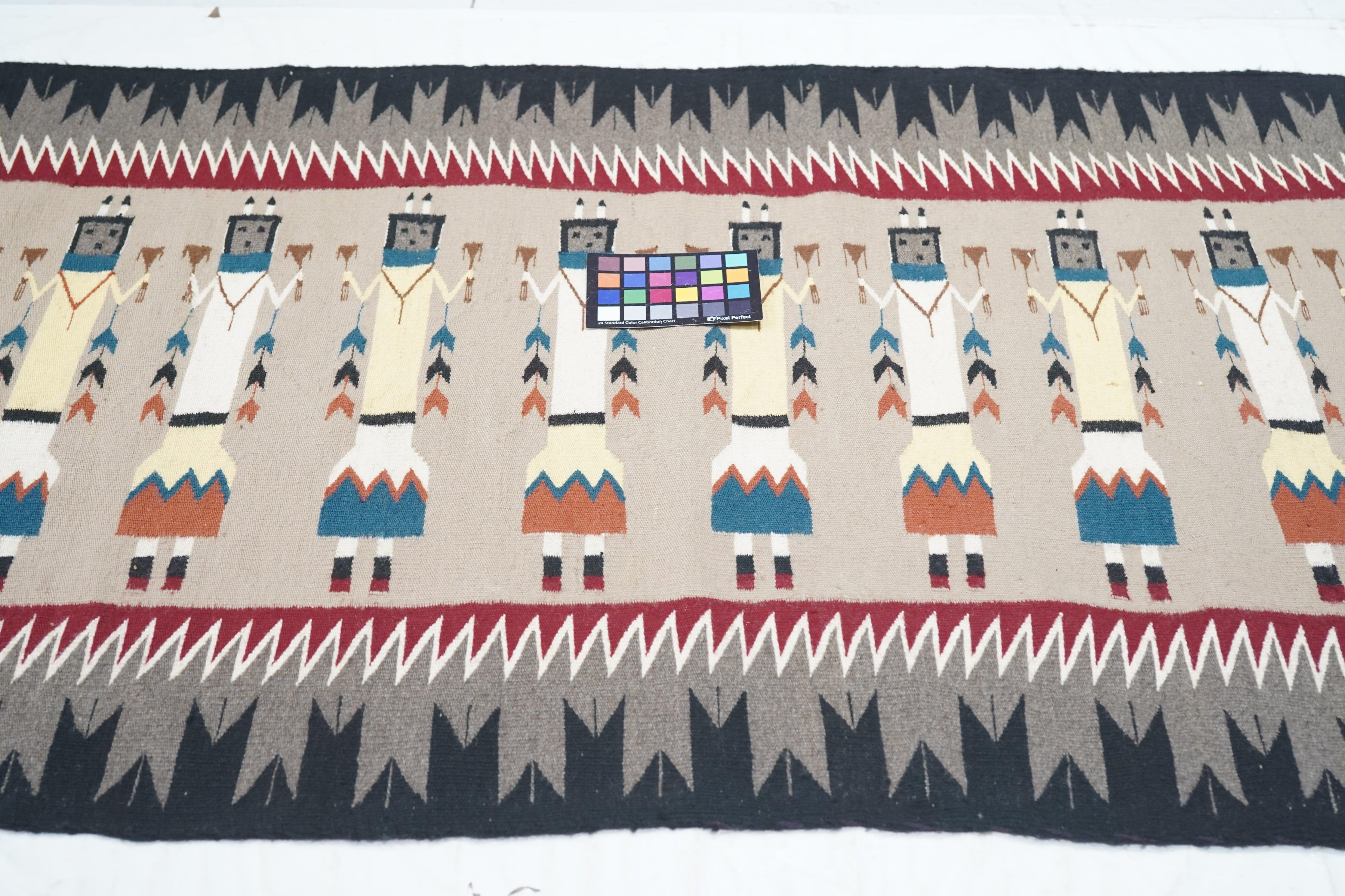Navaho-Teppich 3'2'' x 5'8'' im Vintage-Stil im Angebot 3