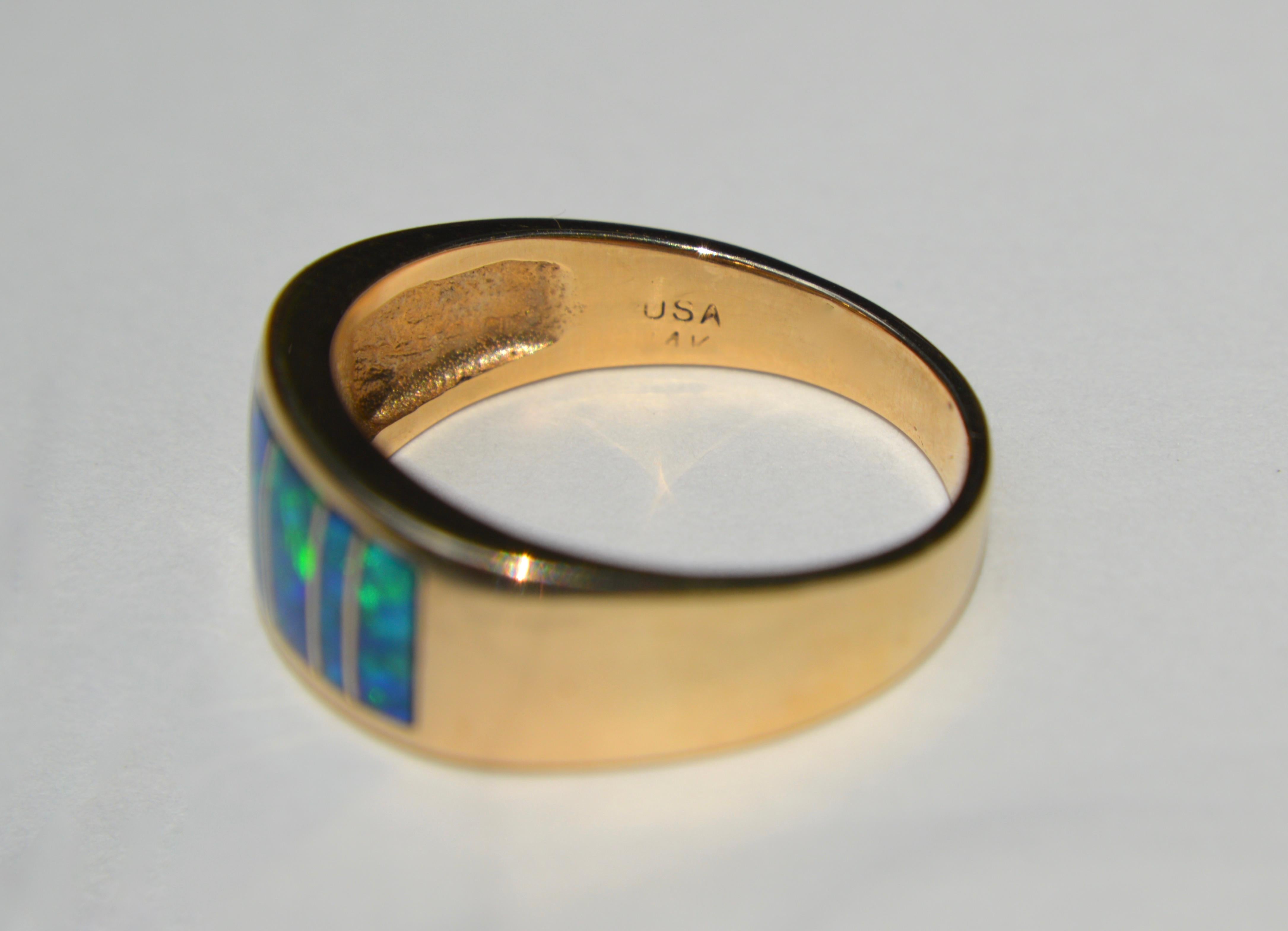 black opal inlay ring