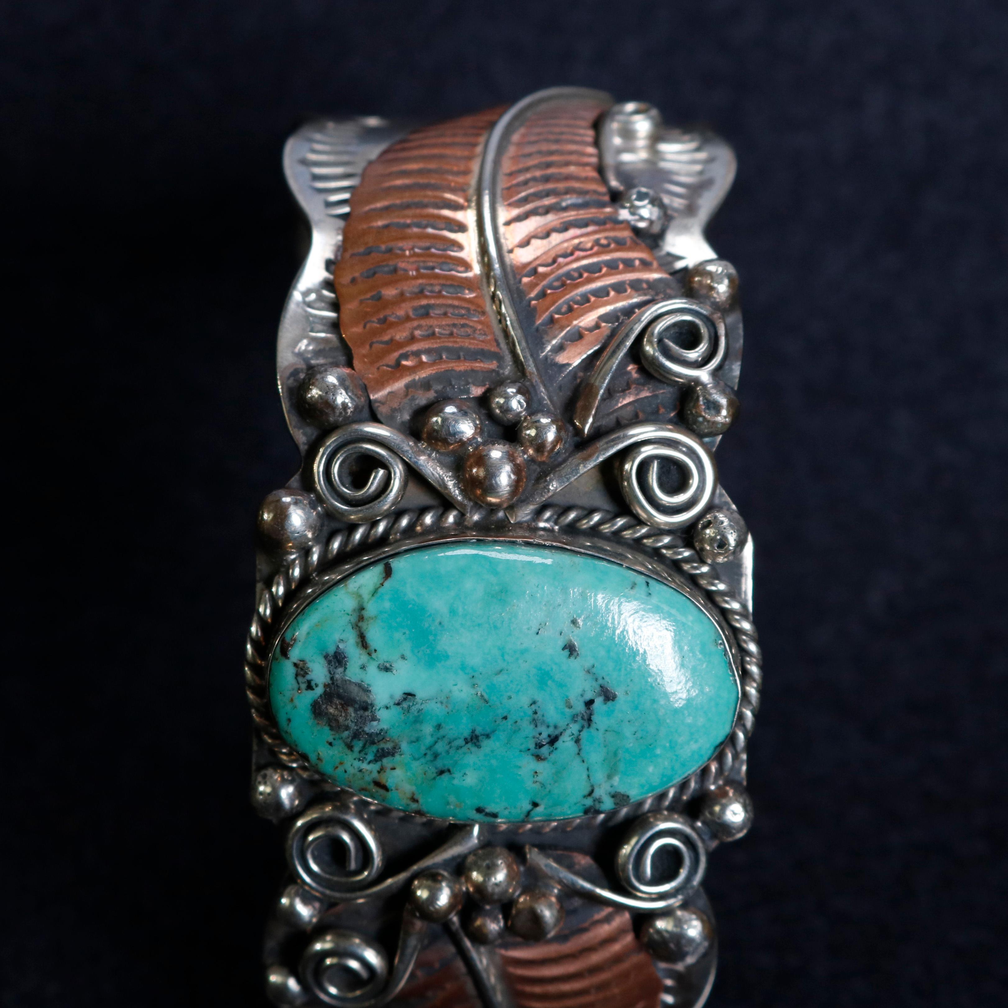 native american copper bracelet by albert cleveland