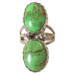 Vintage Navajo American Indian Raymond Delgarito Mohave Turquoise Sterling Ring