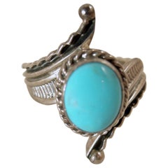 Vintage Navajo-American Indian Raymond Delgarito Turquoise & Sterling Ring