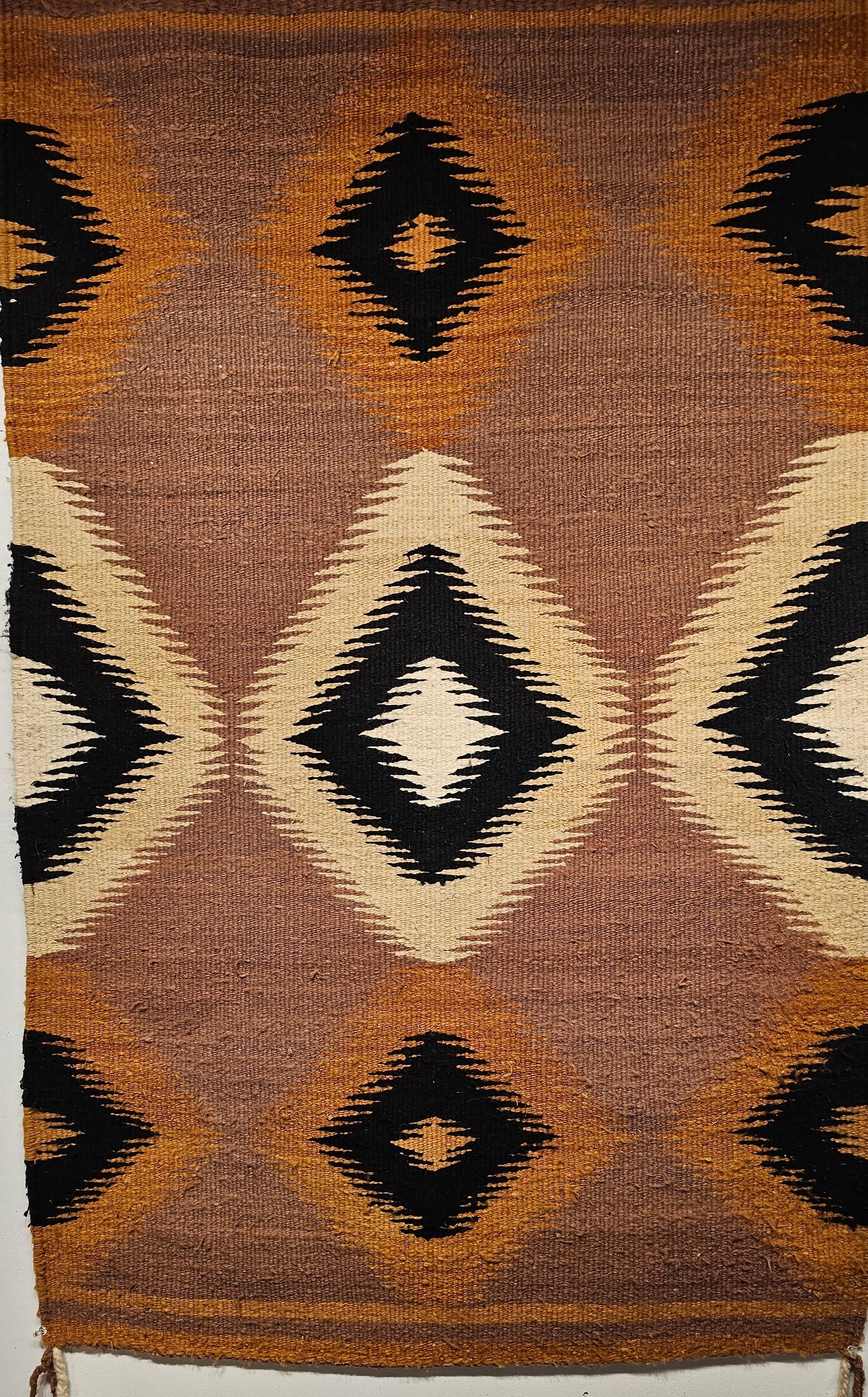 Vintage native American Navajo rug in 