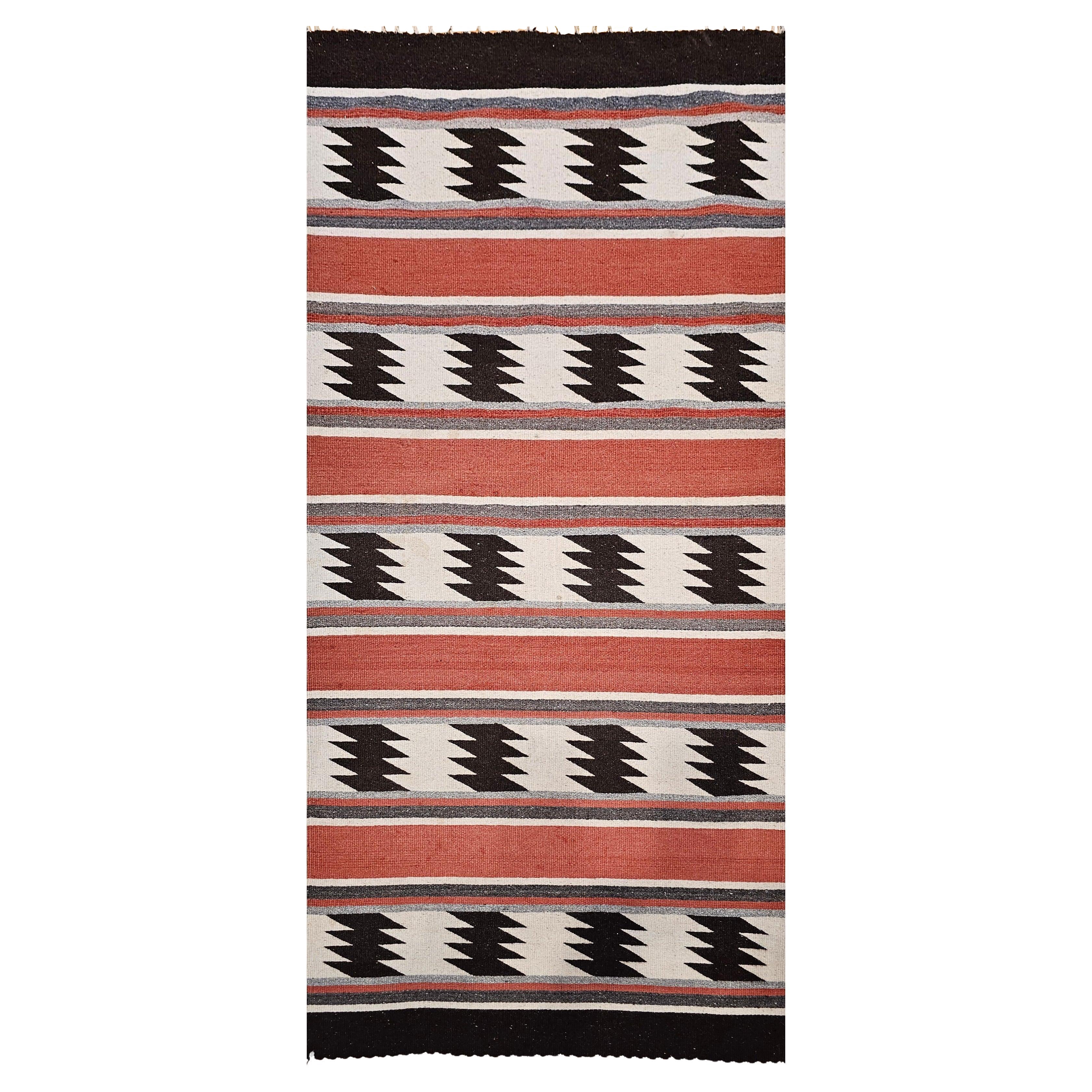 Vintage Navajo Area Rug, Handwoven Wool, Geometric Patterns