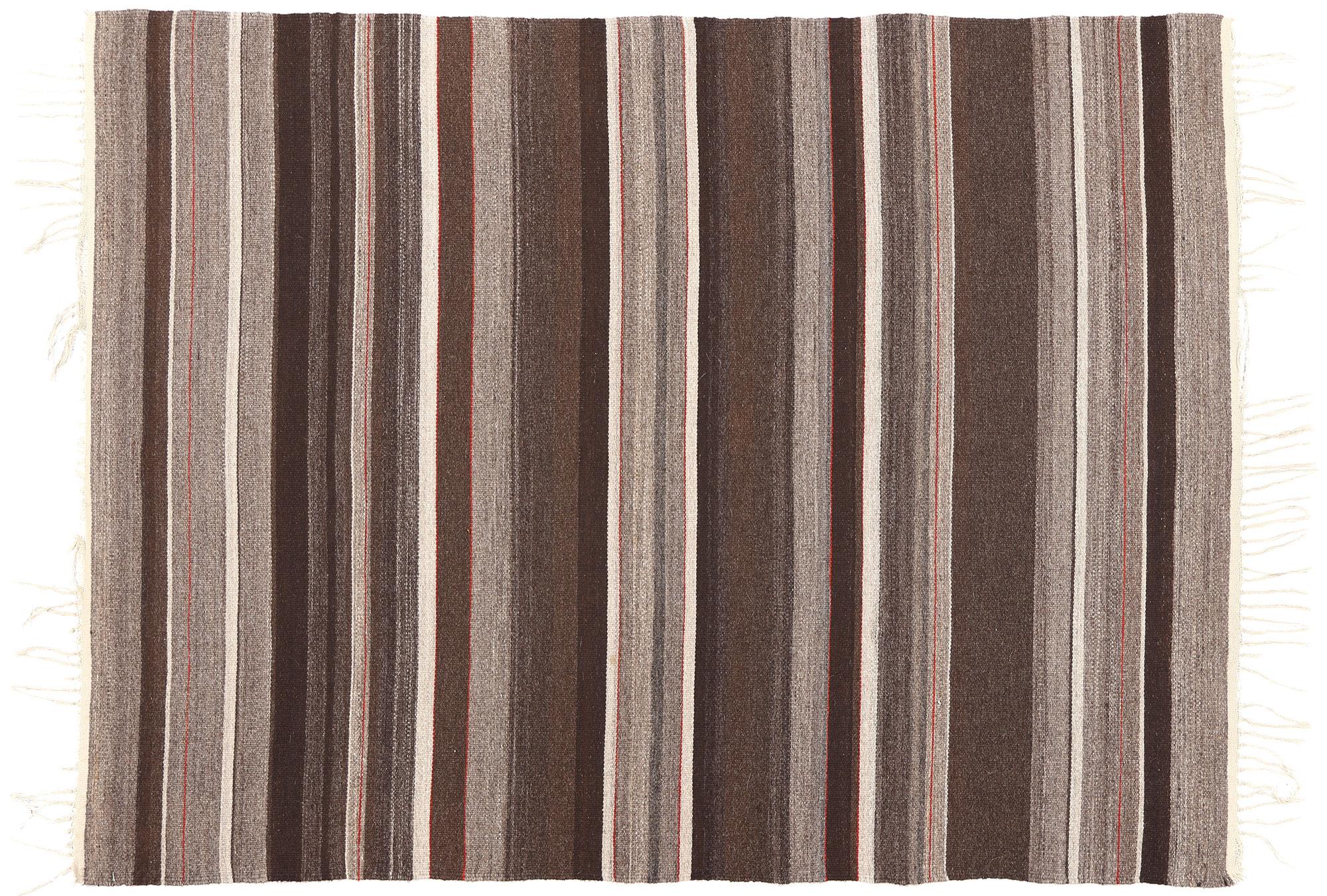 Chimayo Rio Grande Deckenteppich im Navajo-Stil mit Bändern im Vintage-Stil im Angebot 3