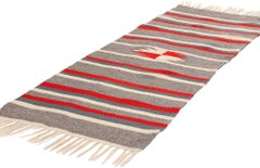 Vintage Southwestern style Chimayo Rio Grande Banded Blanket Rug