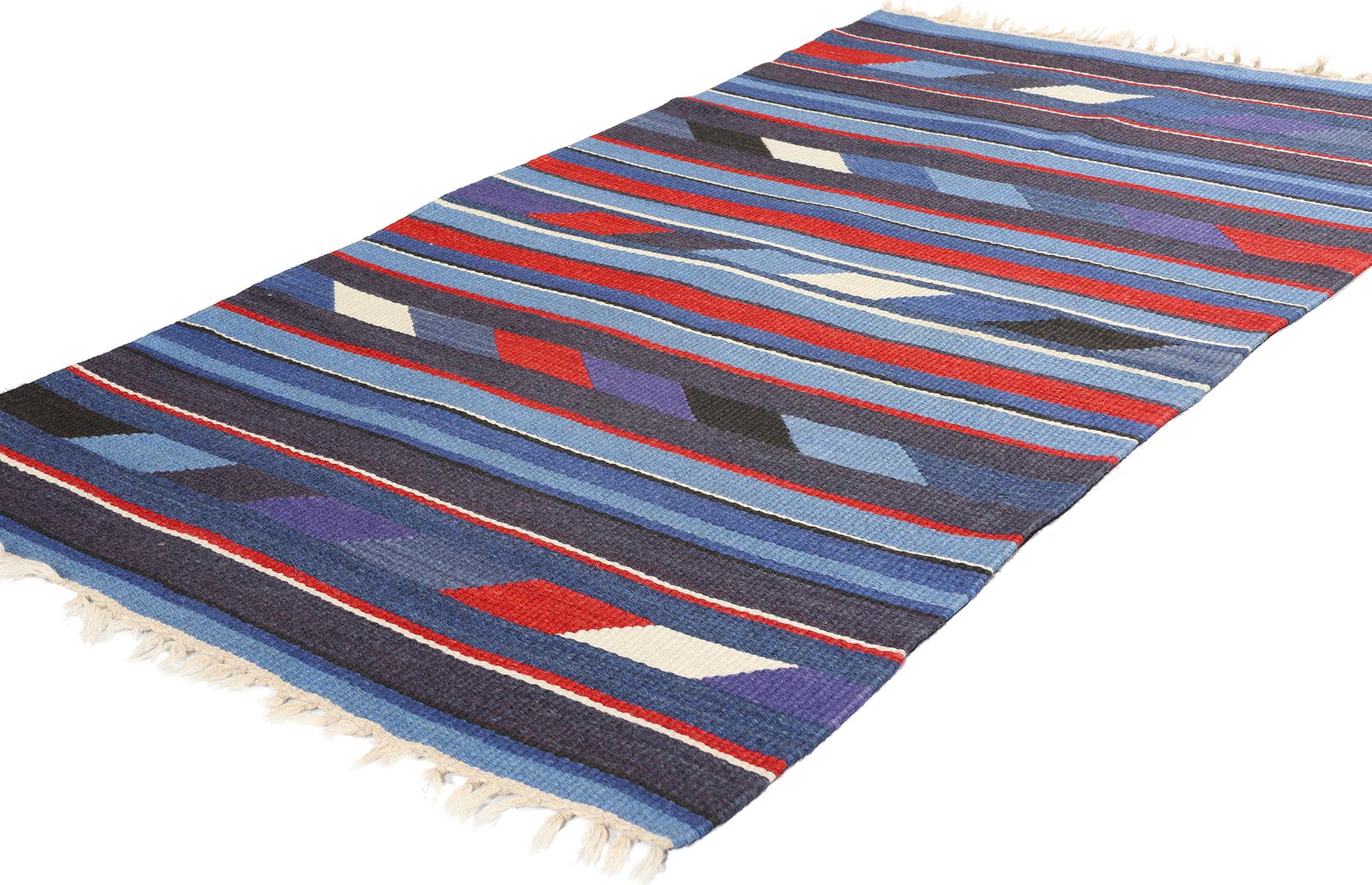 78792 Vintage Rio Grande Chimayo Banded Blanket, 03'00 x 05'04. Rio Grande Chimayo-Banddecken sind traditionelle Webarbeiten aus dem Südwesten der Vereinigten Staaten, insbesondere aus dem Rio Grande Valley in New Mexico. Diese Decken, die von den