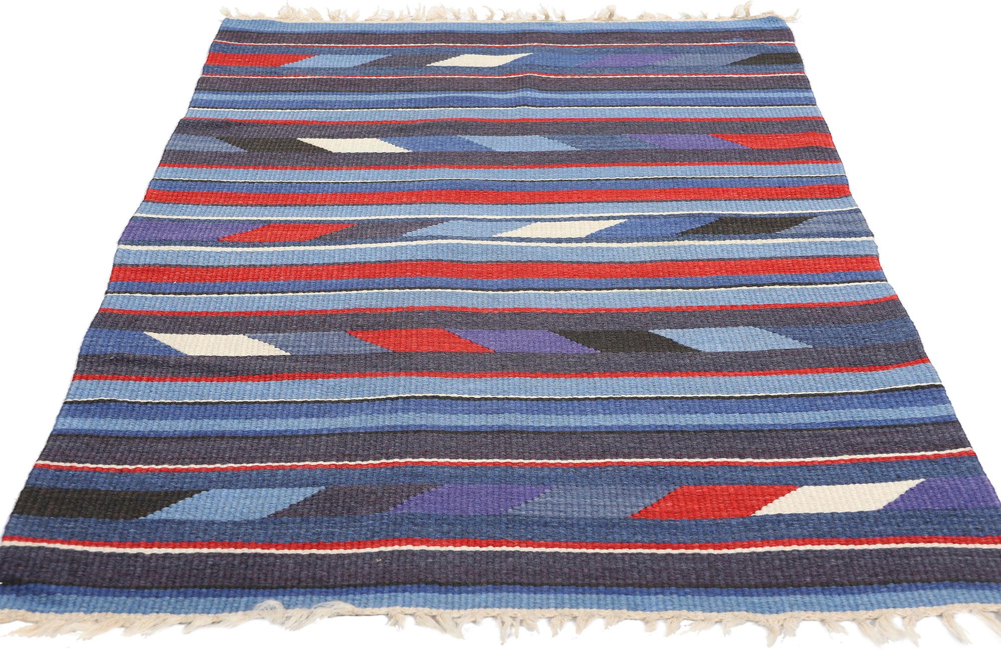 Chimayo Rio Grande Deckenteppich im Navajo-Stil mit Bändern im Vintage-Stil (amerikanisch) im Angebot