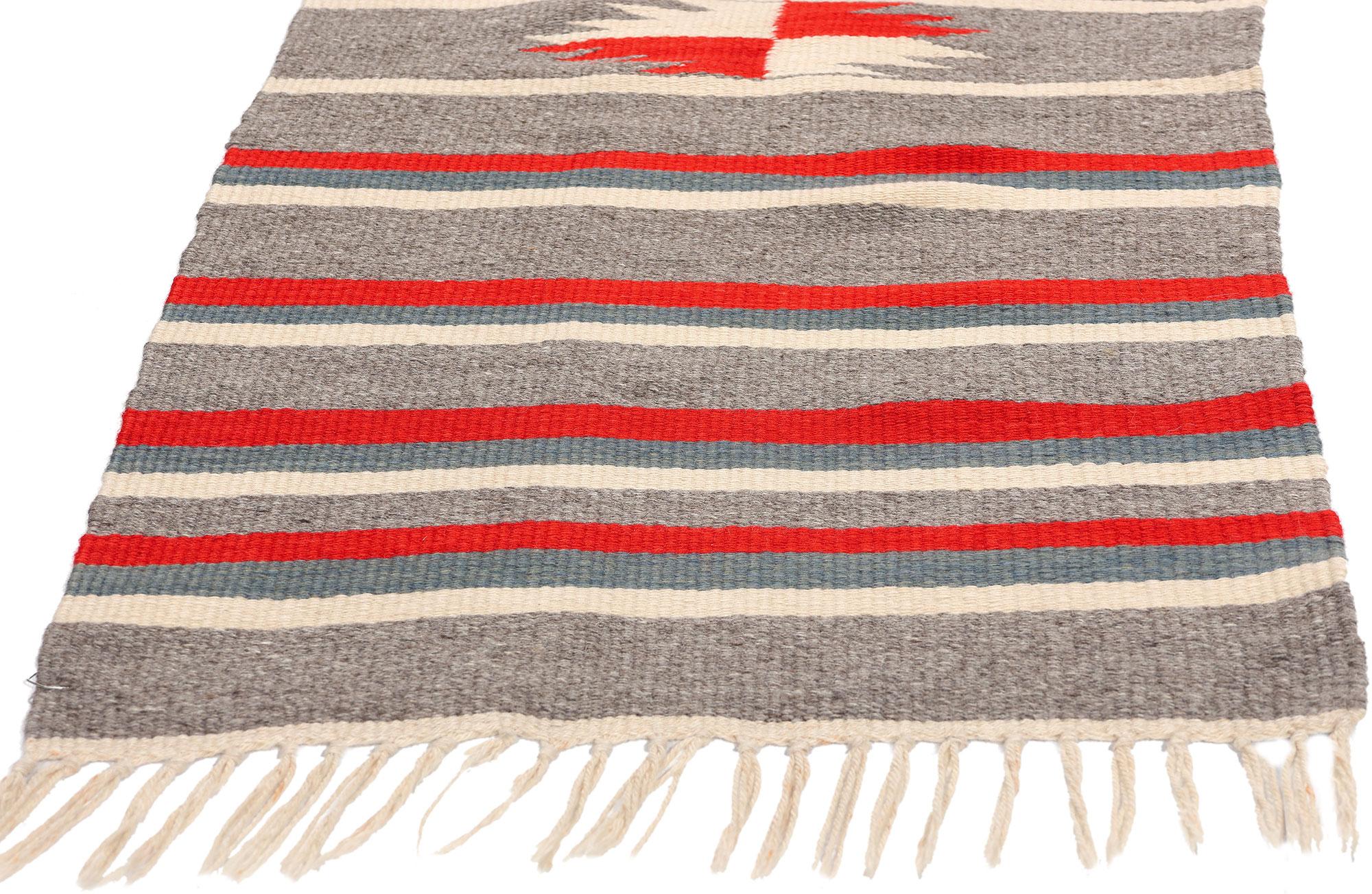 Tissé à la main Tapis Chimayo Rio Grande vintage de style Navajo en vente