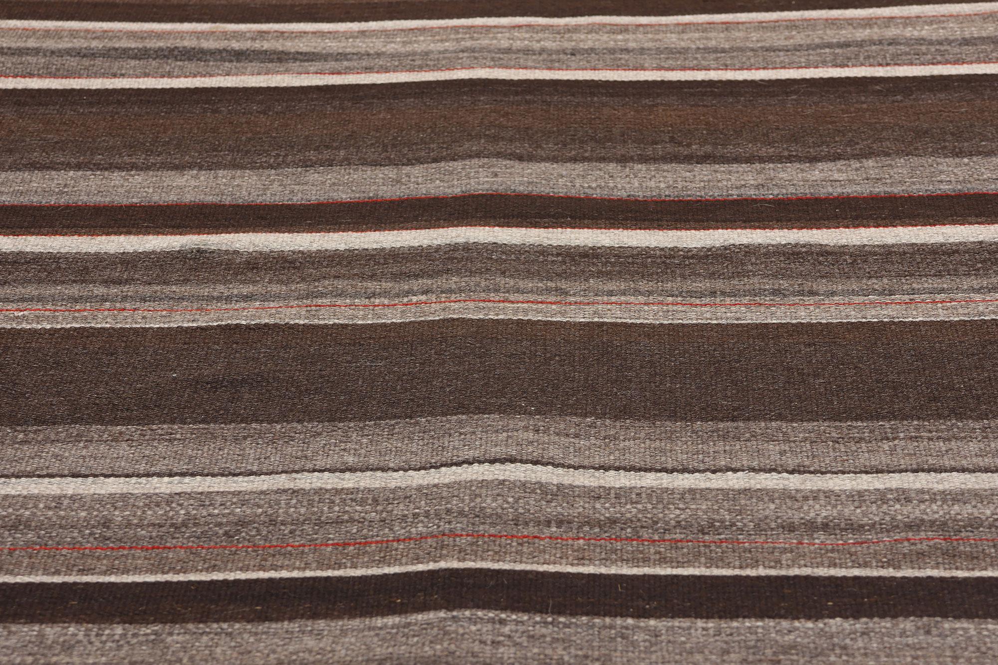 Chimayo Rio Grande Deckenteppich im Navajo-Stil mit Bändern im Vintage-Stil im Zustand „Gut“ im Angebot in Dallas, TX