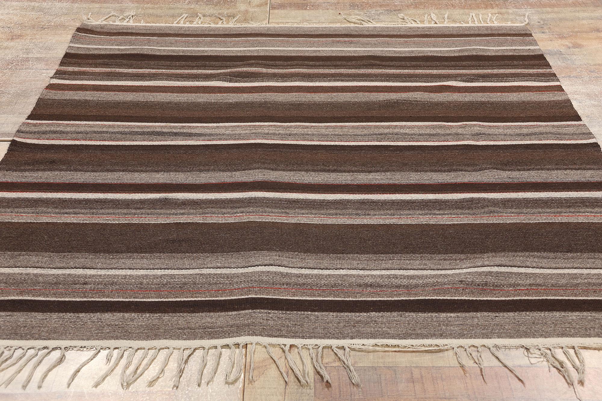 Chimayo Rio Grande Deckenteppich im Navajo-Stil mit Bändern im Vintage-Stil im Angebot 1