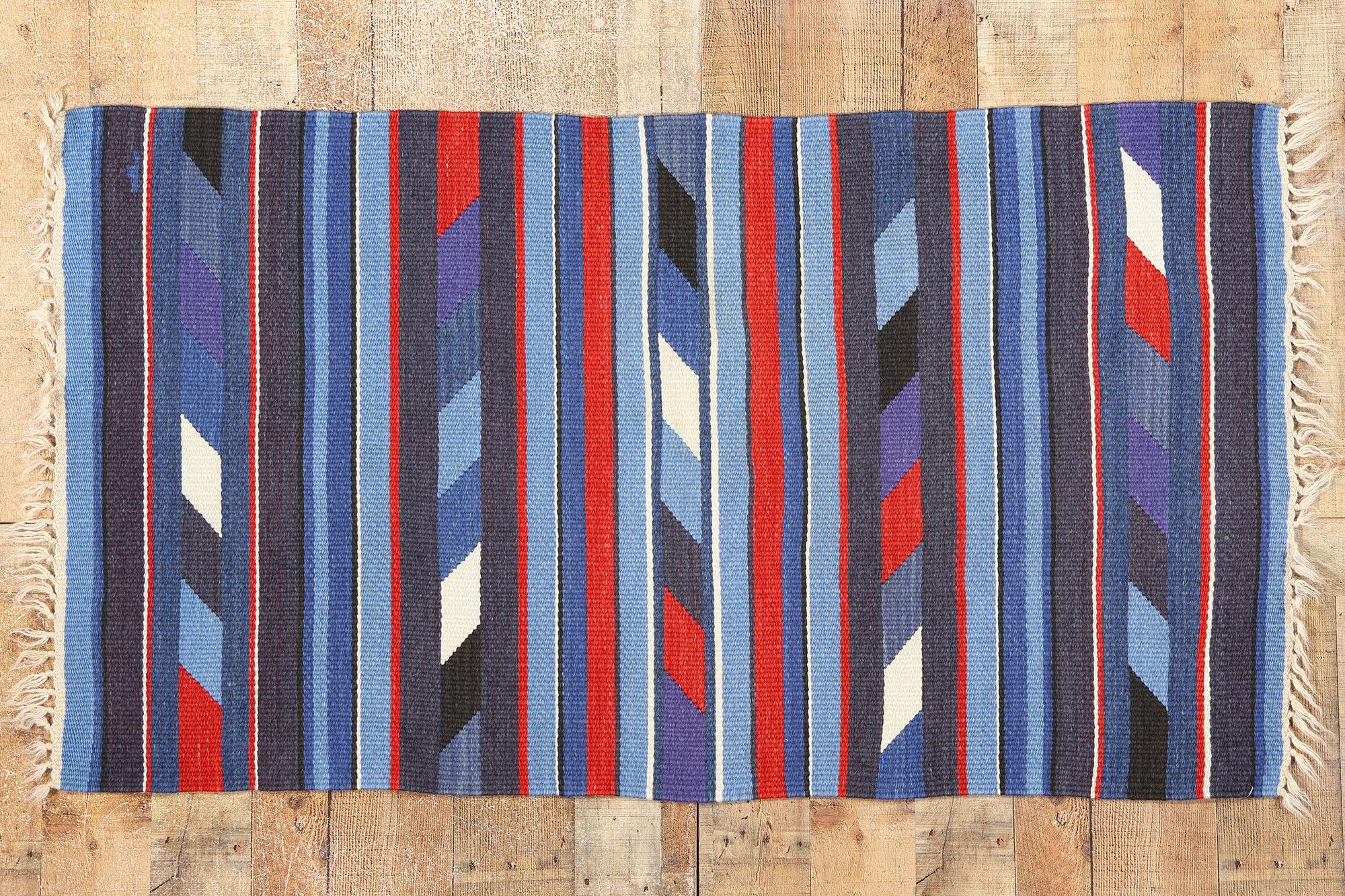 Chimayo Rio Grande Deckenteppich im Navajo-Stil mit Bändern im Vintage-Stil im Angebot 2