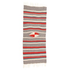 Retro Navajo Chimayo Rio Grande Banded Blanket Rug