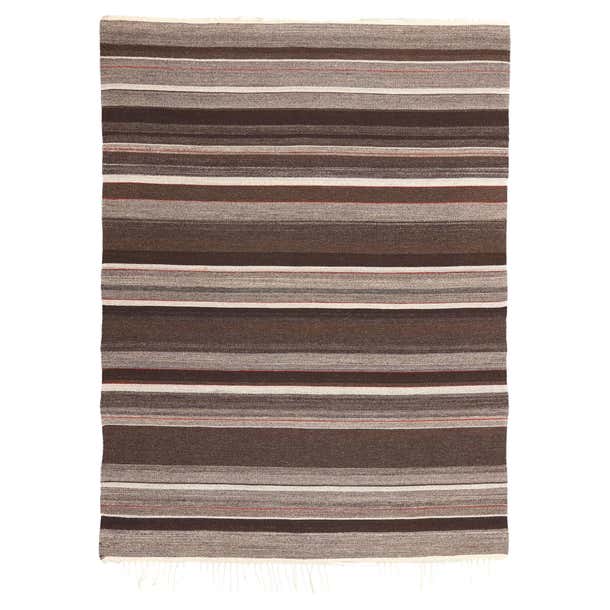 Vintage Navajo Chimayo Rio Grande Banded Blanket Rug For Sale at 1stDibs