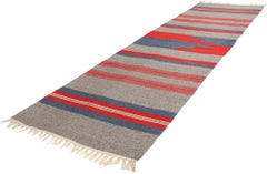 1960's Chimayo Rio Grande Banded Rug with Bold Southwest Modern Style