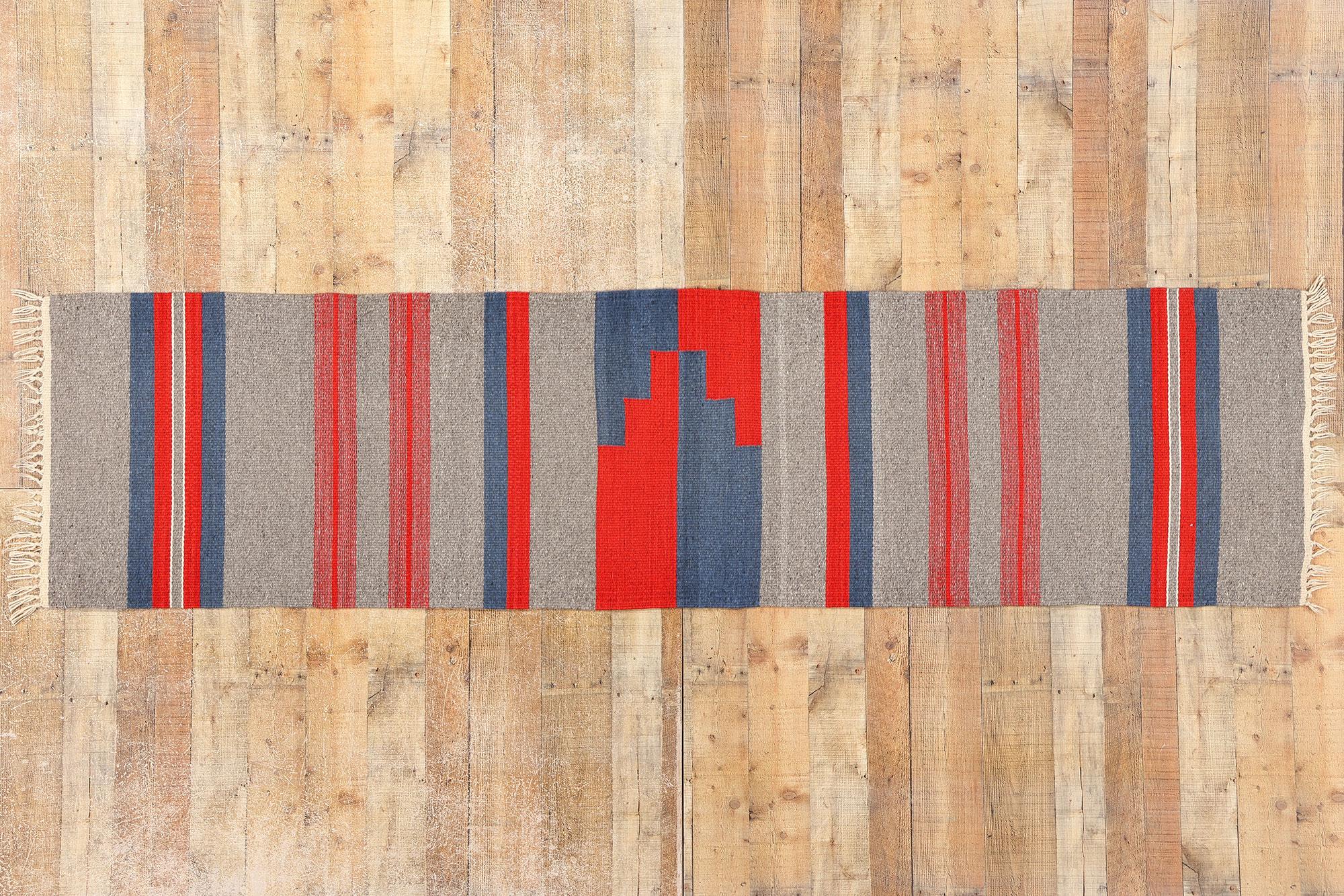 Alfombra de rayas estilo navajo vintage Chimayo Río Grande Runner en venta 1