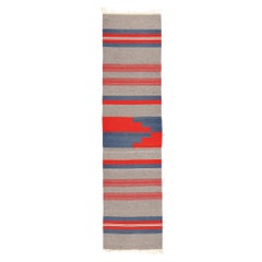 Used Navajo Chimayo Rio Grande Banded Blanket Rug Runner