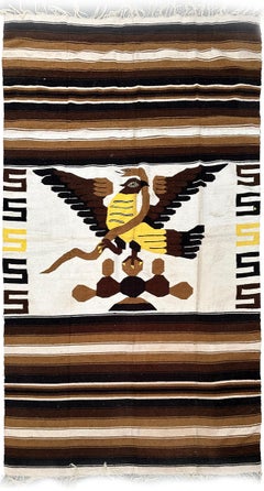 Vintage Navajo Design Handwoven Tapestry Bird 122cm×203cm Fine Rug 4×7