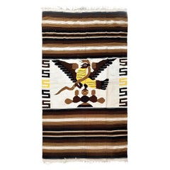 Vintage Navajo Design Handwoven Tapestry Bird 122cm×203cm Fine Rug 4×7