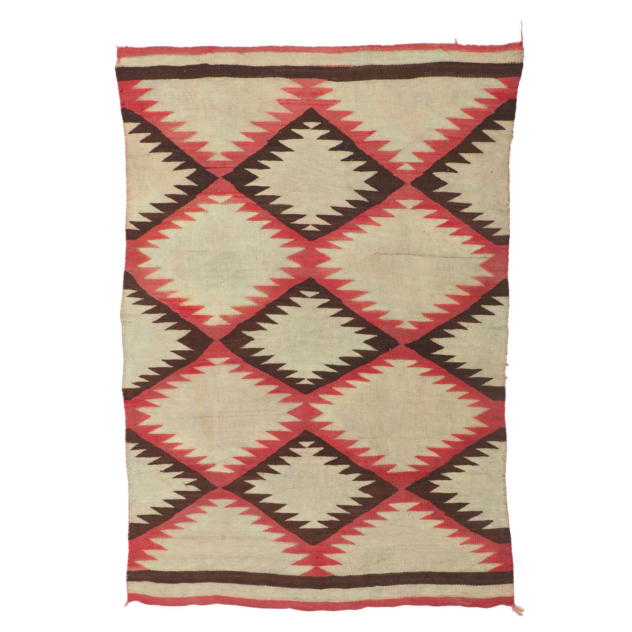 Navajo Eye Dazzler-Teppich im amerikanischen Vintage-Stil