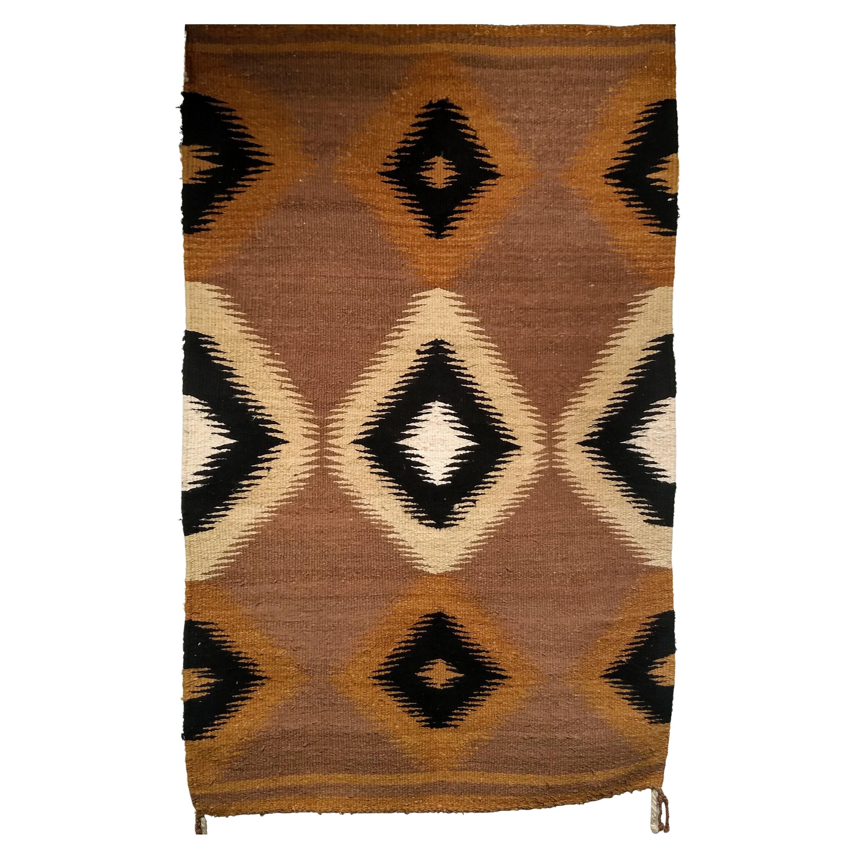 Vintage Navajo Rug, Eye Dazzler Pattern, Native American Art, 36” x 55”