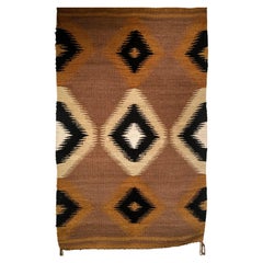 Vintage Navajo Eye Dazzler Rug, Handwoven Wool, Geometric Design