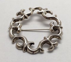 Vintage Navajo F.L. Begay Sterling Silver Sandcast Pin