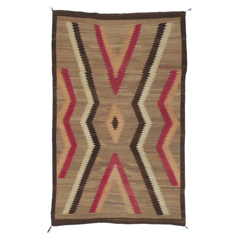 Vintage Navajo Ganado Rug with Native American Style For Sale at 1stDibs