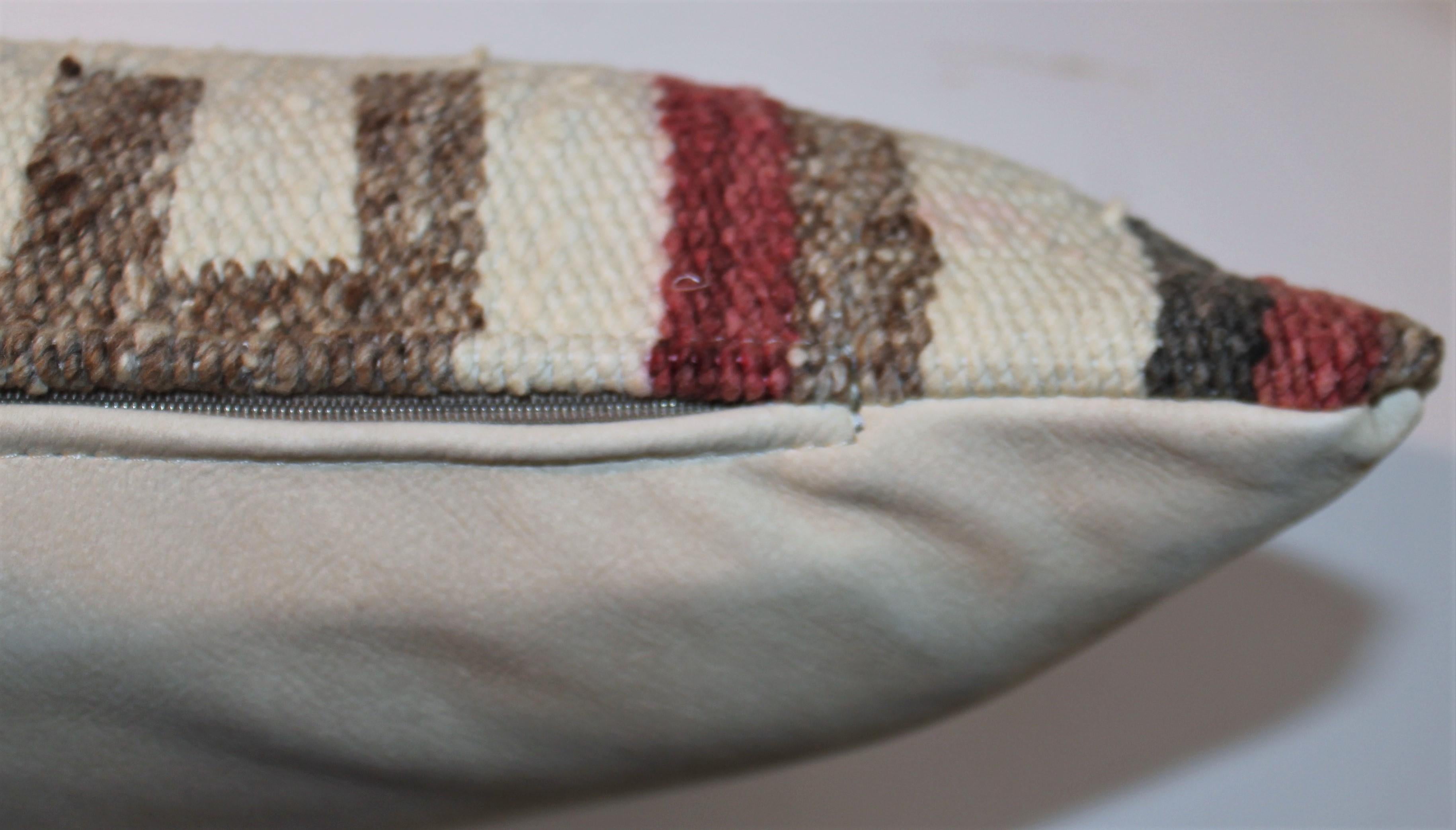 Vintage Navajo Indian Weaving Bolster Pillow In Good Condition In Los Angeles, CA