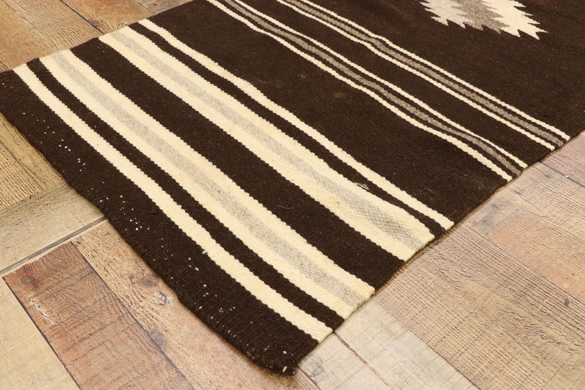 20th Century Vintage Navajo Kilim Rug with Native American Style and Two Grey Hills Vibes