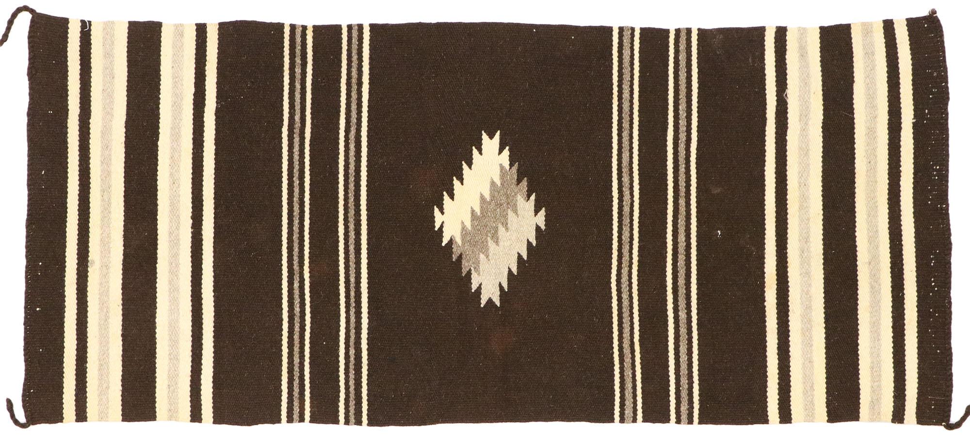 Vintage Navajo Kilim Rug with Native American Style and Two Grey Hills Vibes 2