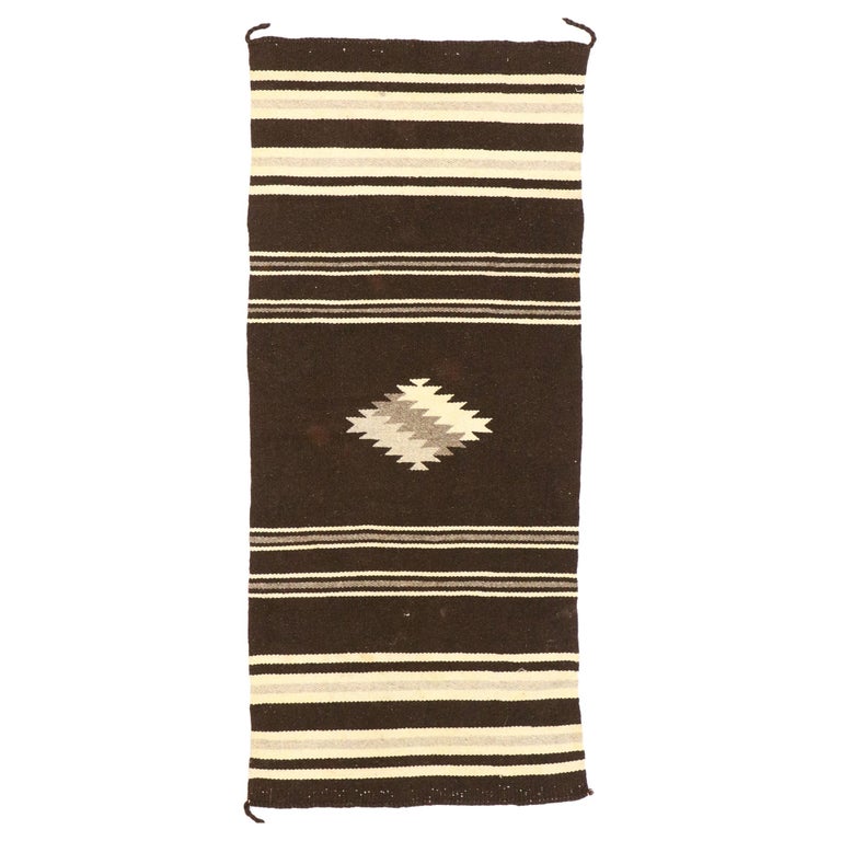 Vintage Navajo Kilim Rug with Native American Style and Two Grey Hills